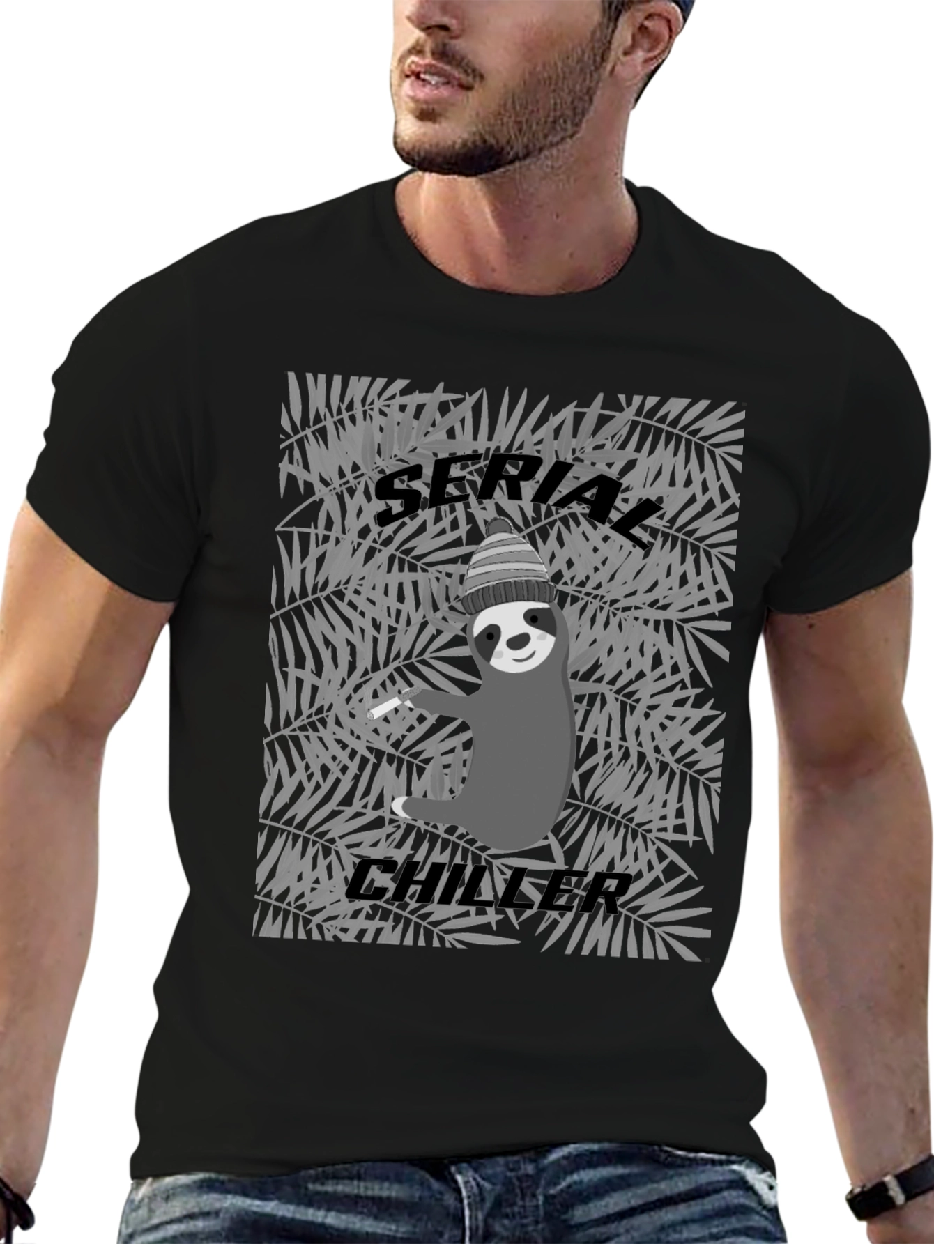 Serial Chiller Sloth Graphic Tee - Cool Relaxed Style