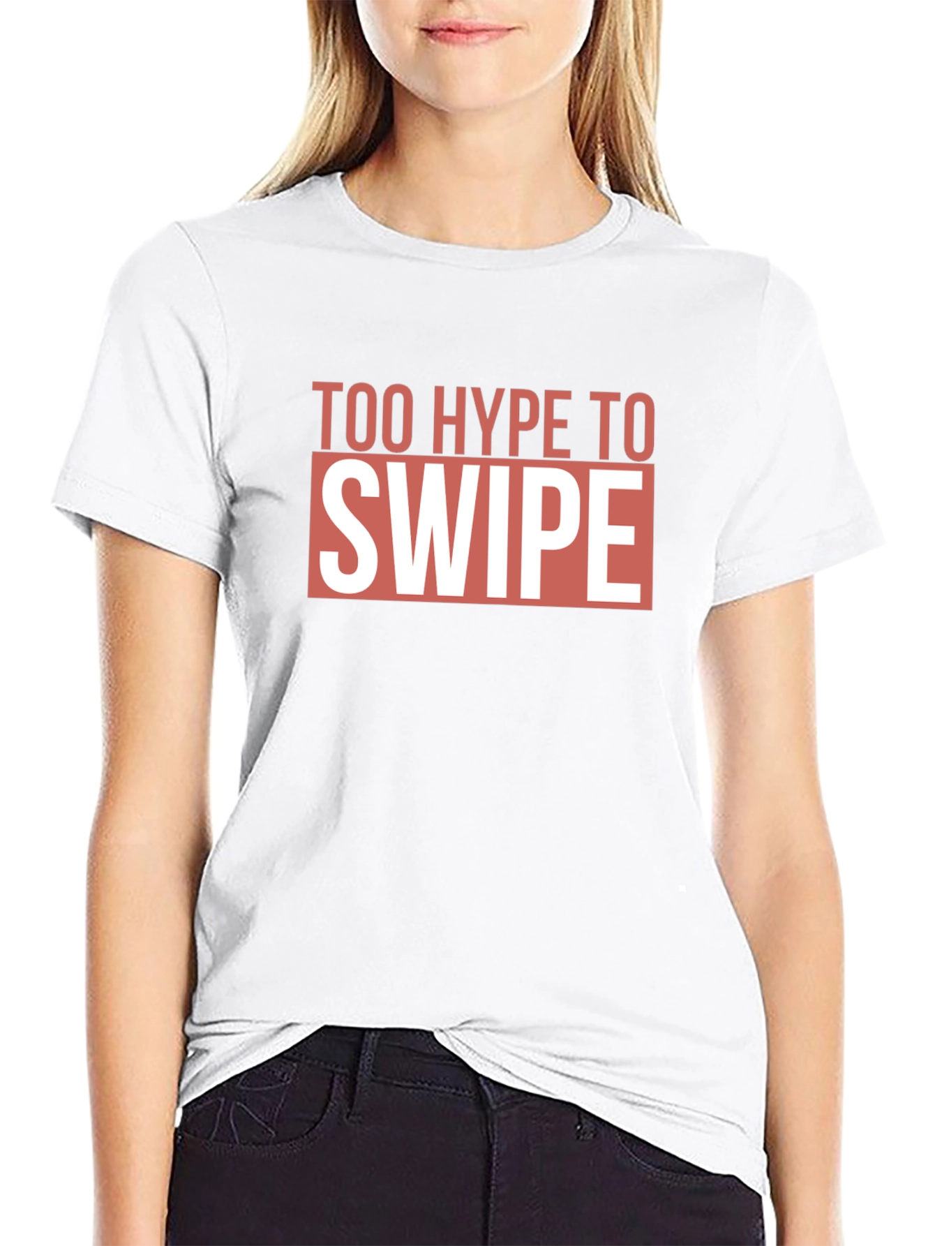 Too Hype To Swipe Graphic Tee - Black