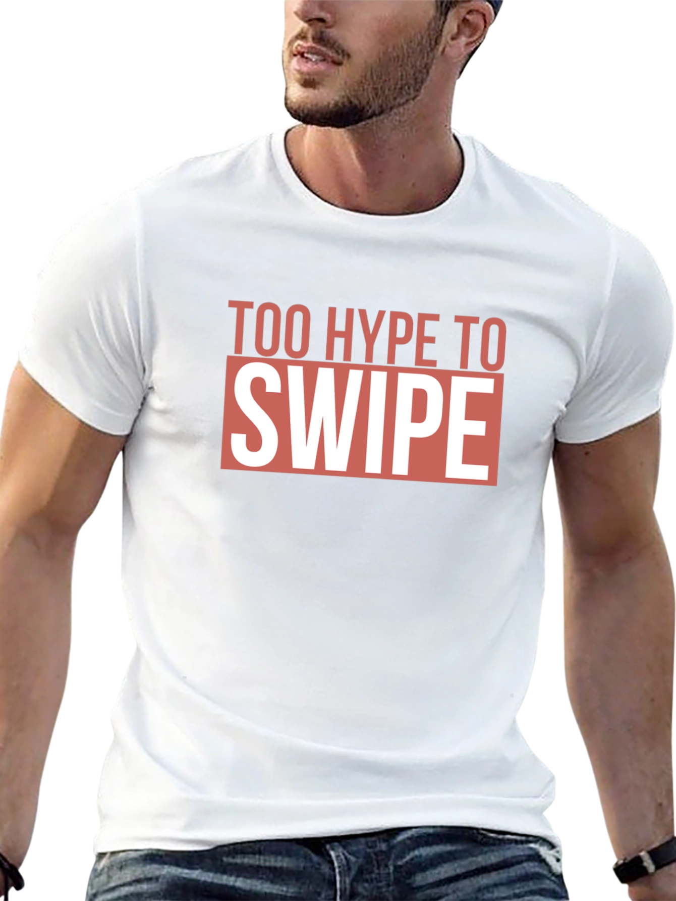 Too Hype To Swipe Graphic Tee - Black