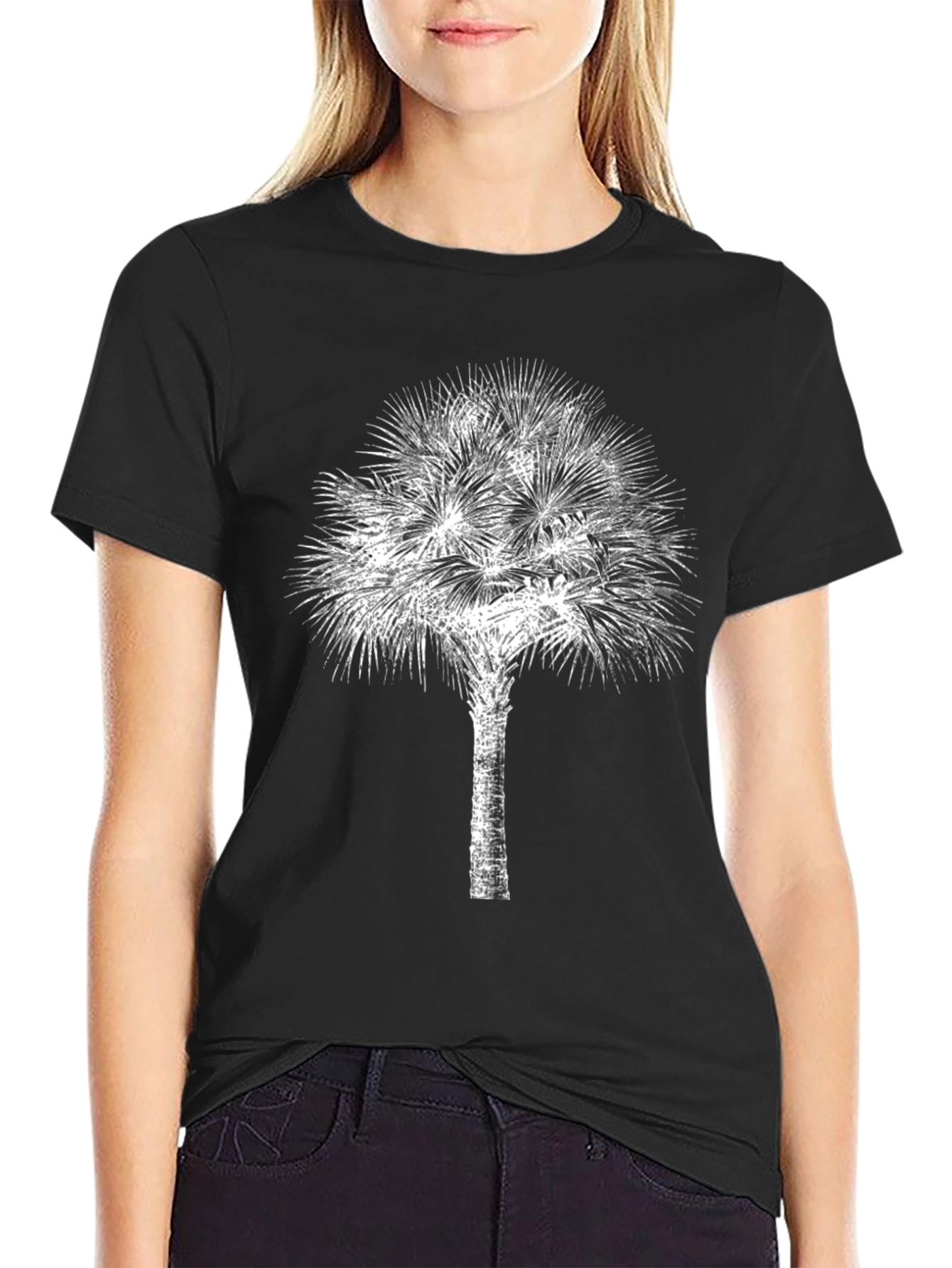 Palm Tree Graphic Black T-Shirt