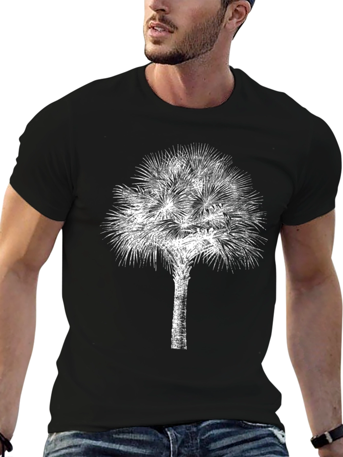 Palm Tree Graphic Black T-Shirt