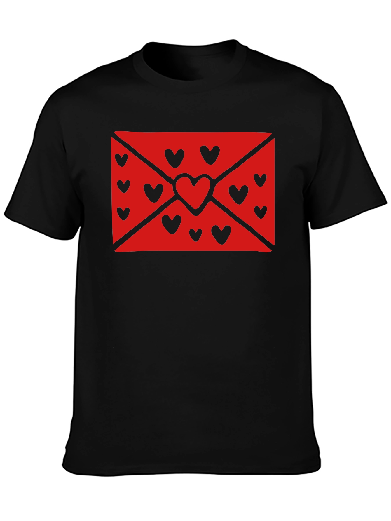 Love Letter Heart Graphic Black T-Shirt