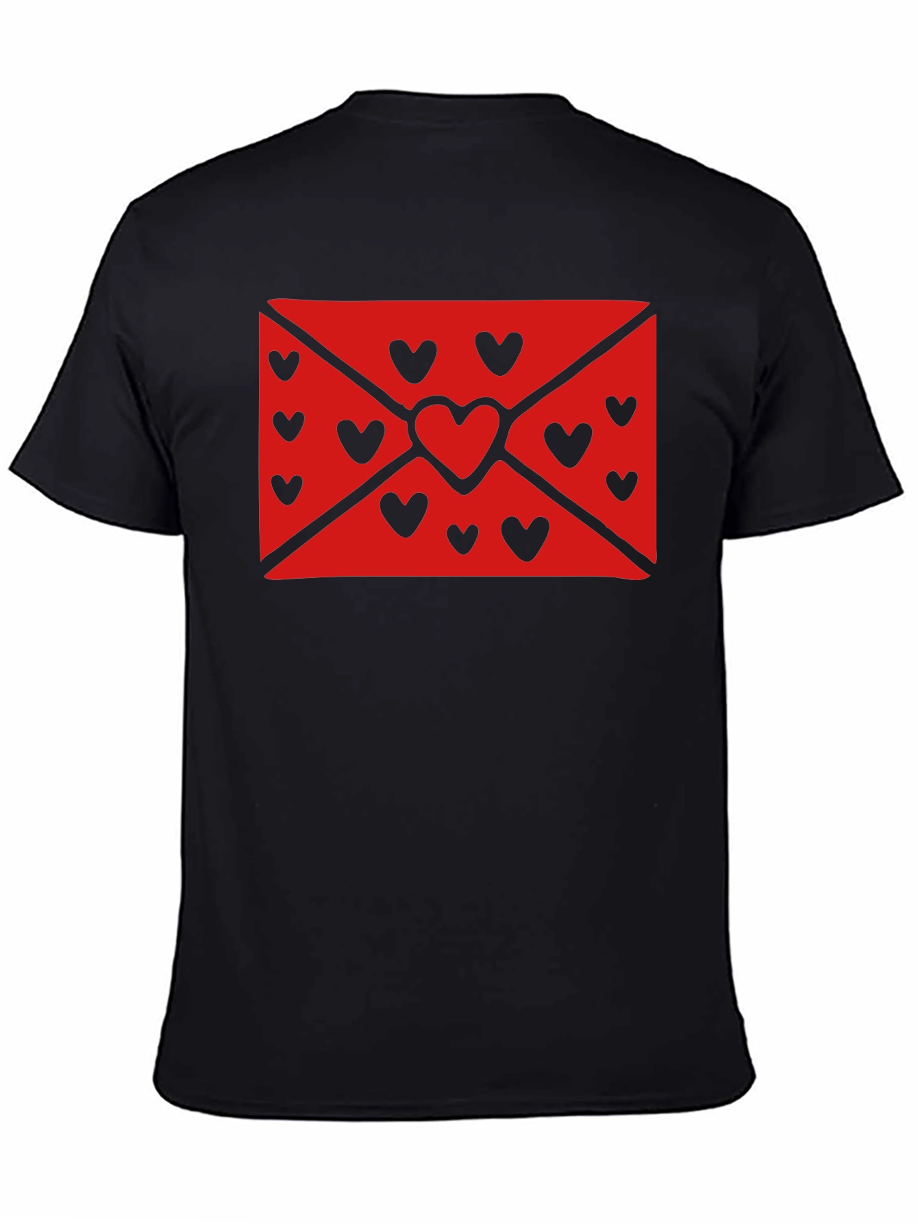 Love Letter Heart Graphic Black T-Shirt