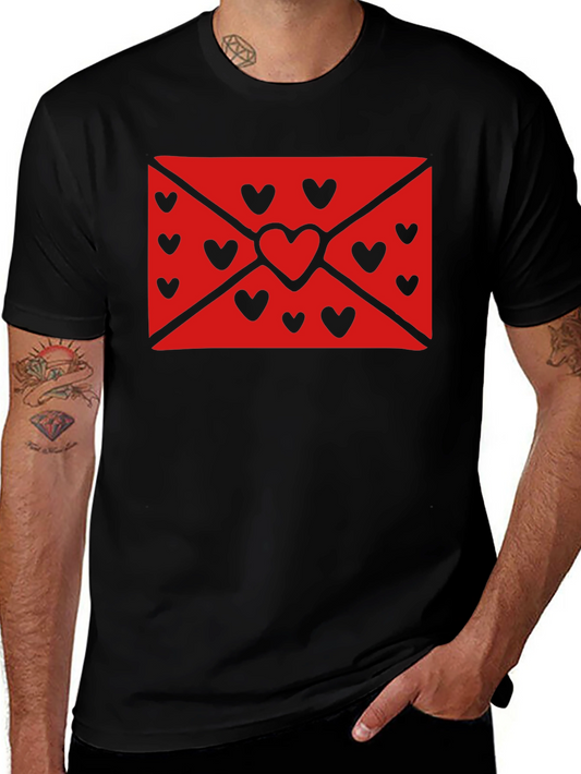 Love Letter Heart Graphic Black T-Shirt