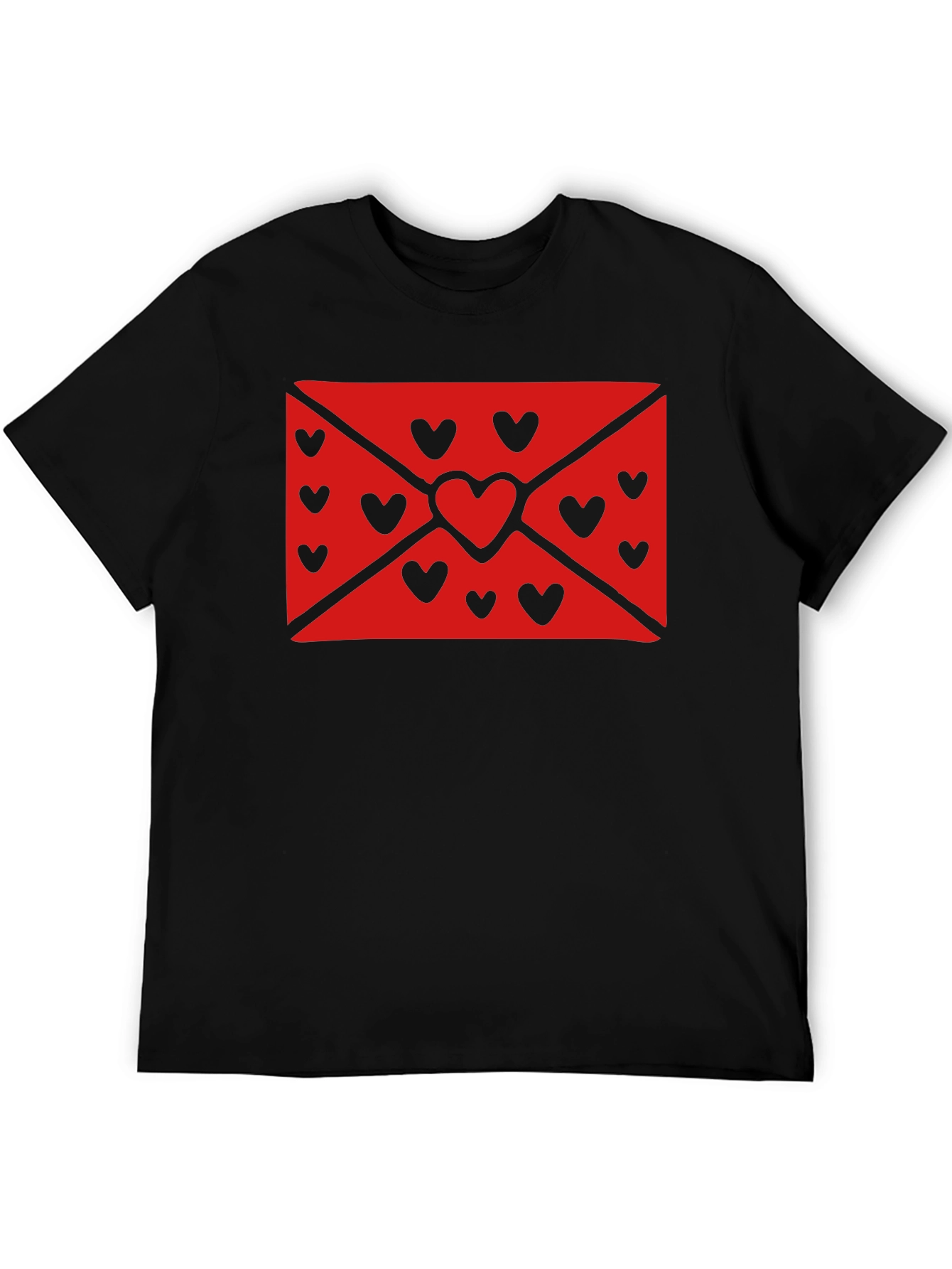 Love Letter Heart Graphic Black T-Shirt