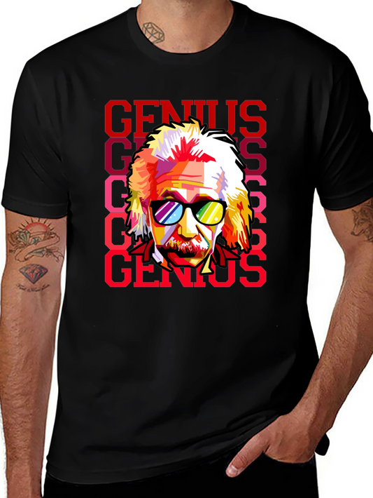Genius Einstein Pop Art Graphic Tee - Black