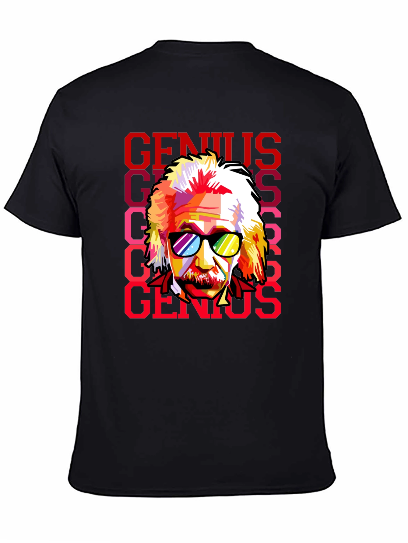 Genius Einstein Pop Art Graphic Tee - Black