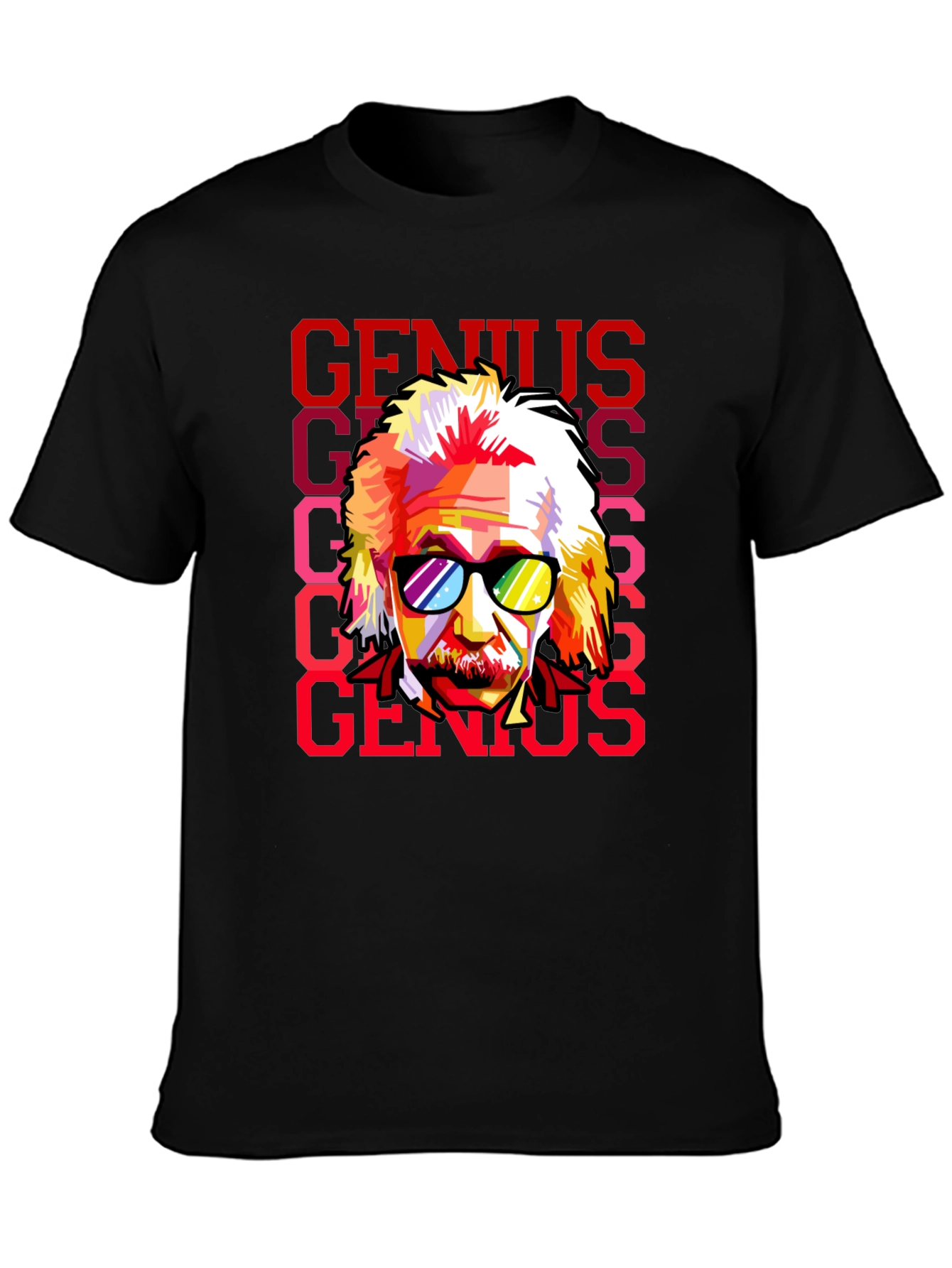 Genius Einstein Pop Art Graphic Tee - Black
