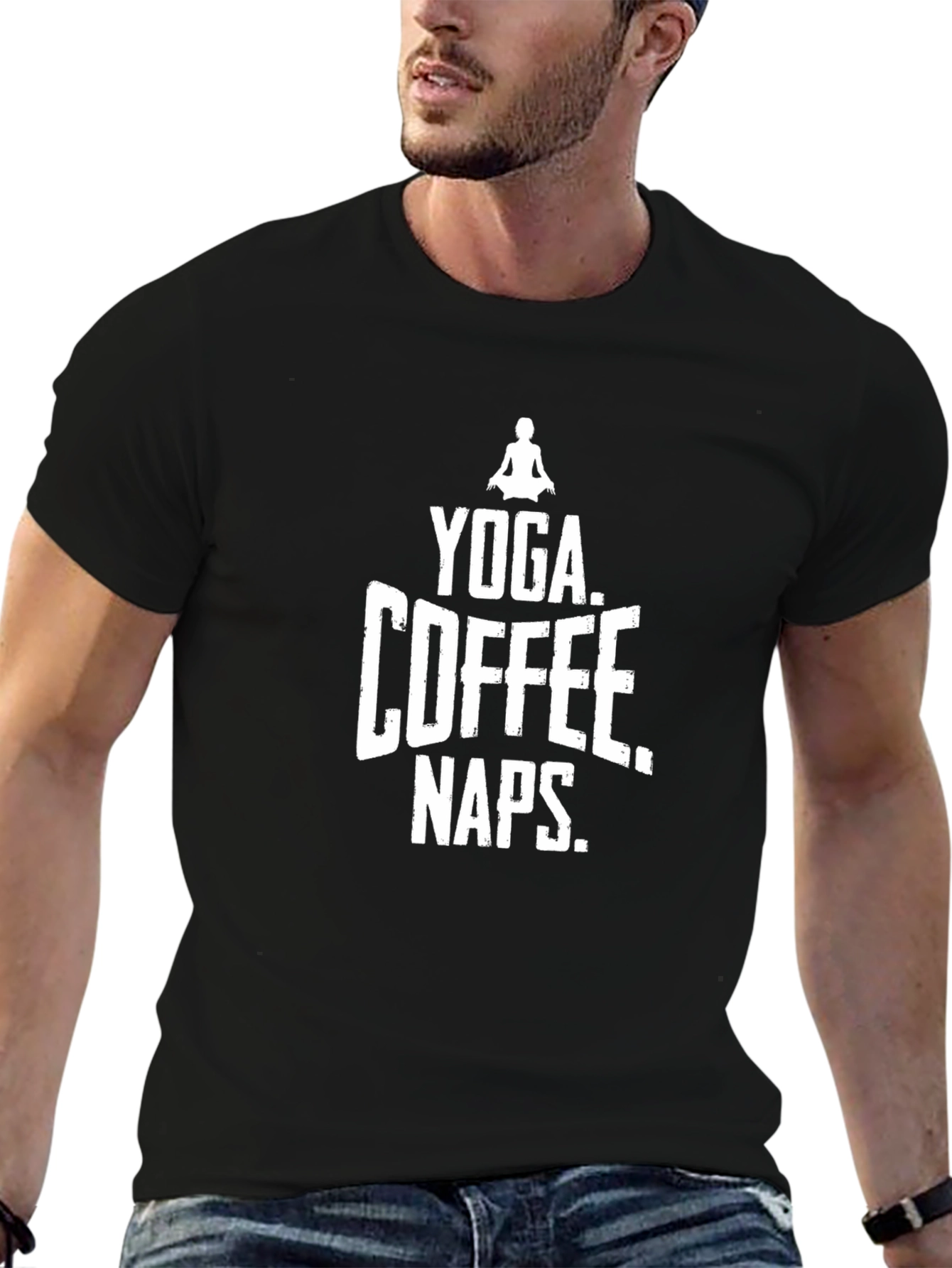 Yoga Coffee Naps Graphic Tee - Black