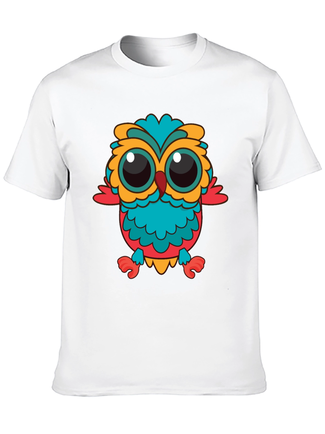 Owl Graphic T-Shirt - Black Crew Neck Tee