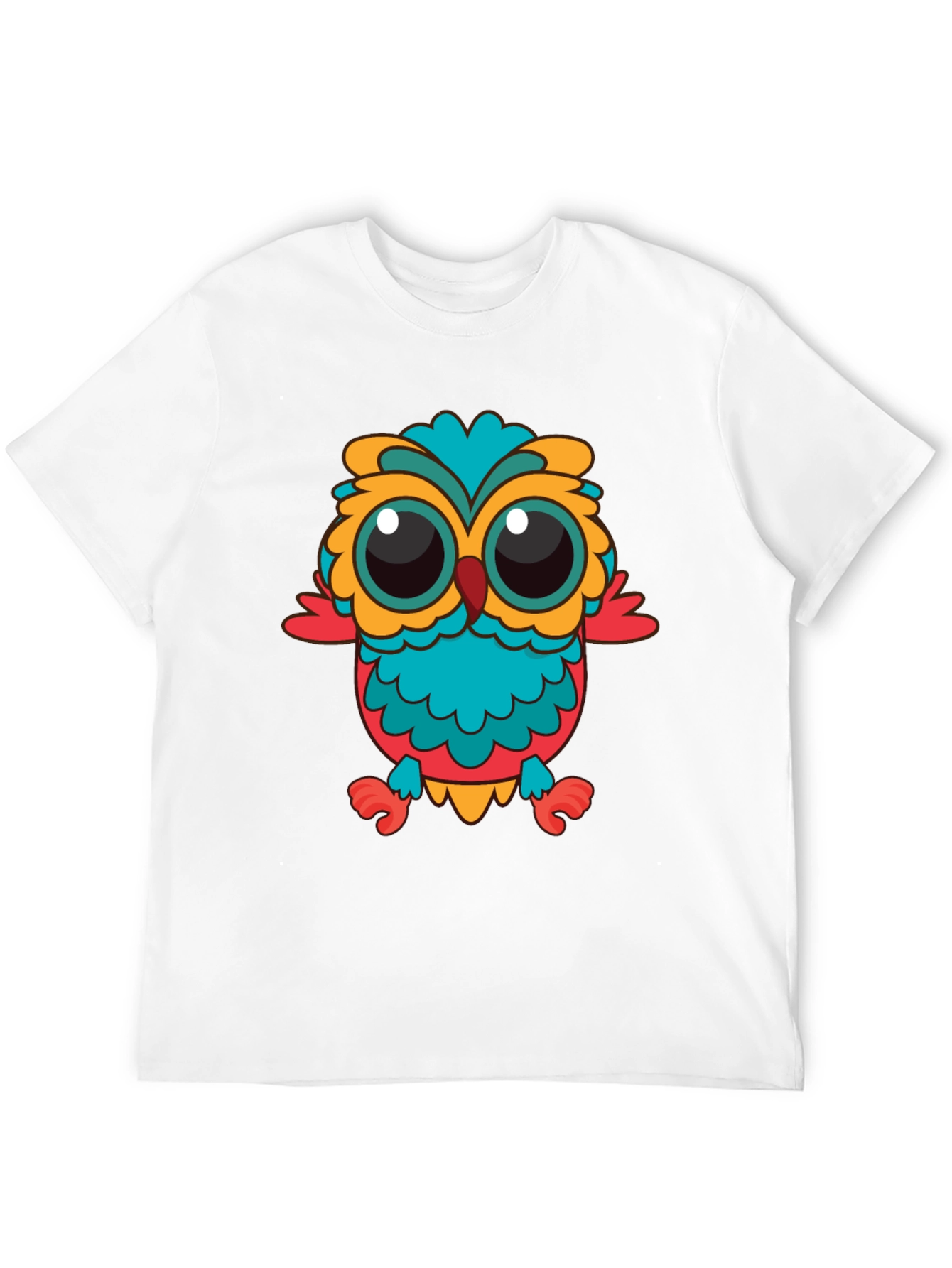 Owl Graphic T-Shirt - Black Crew Neck Tee