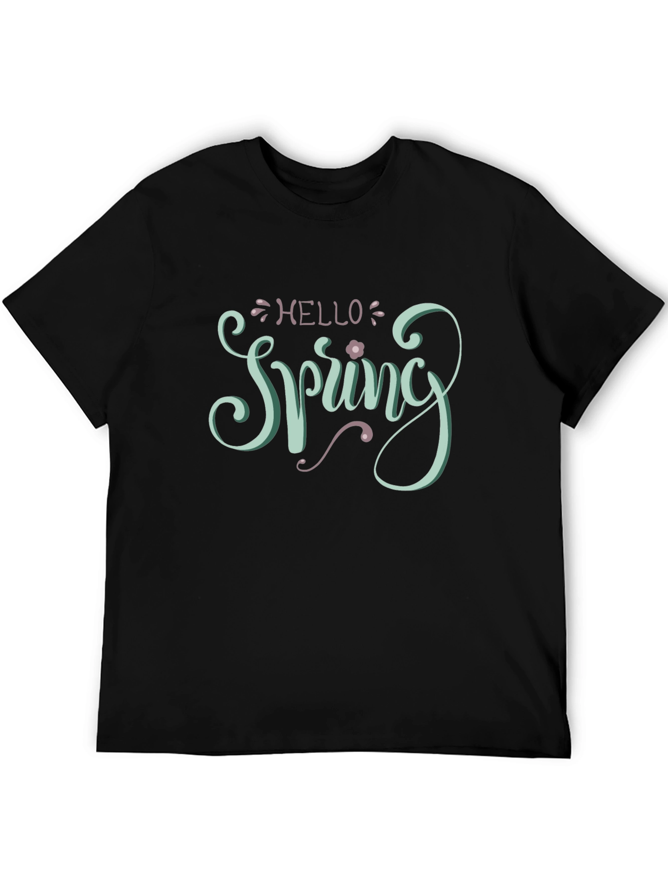 Hello Spring Graphic Tee - Black