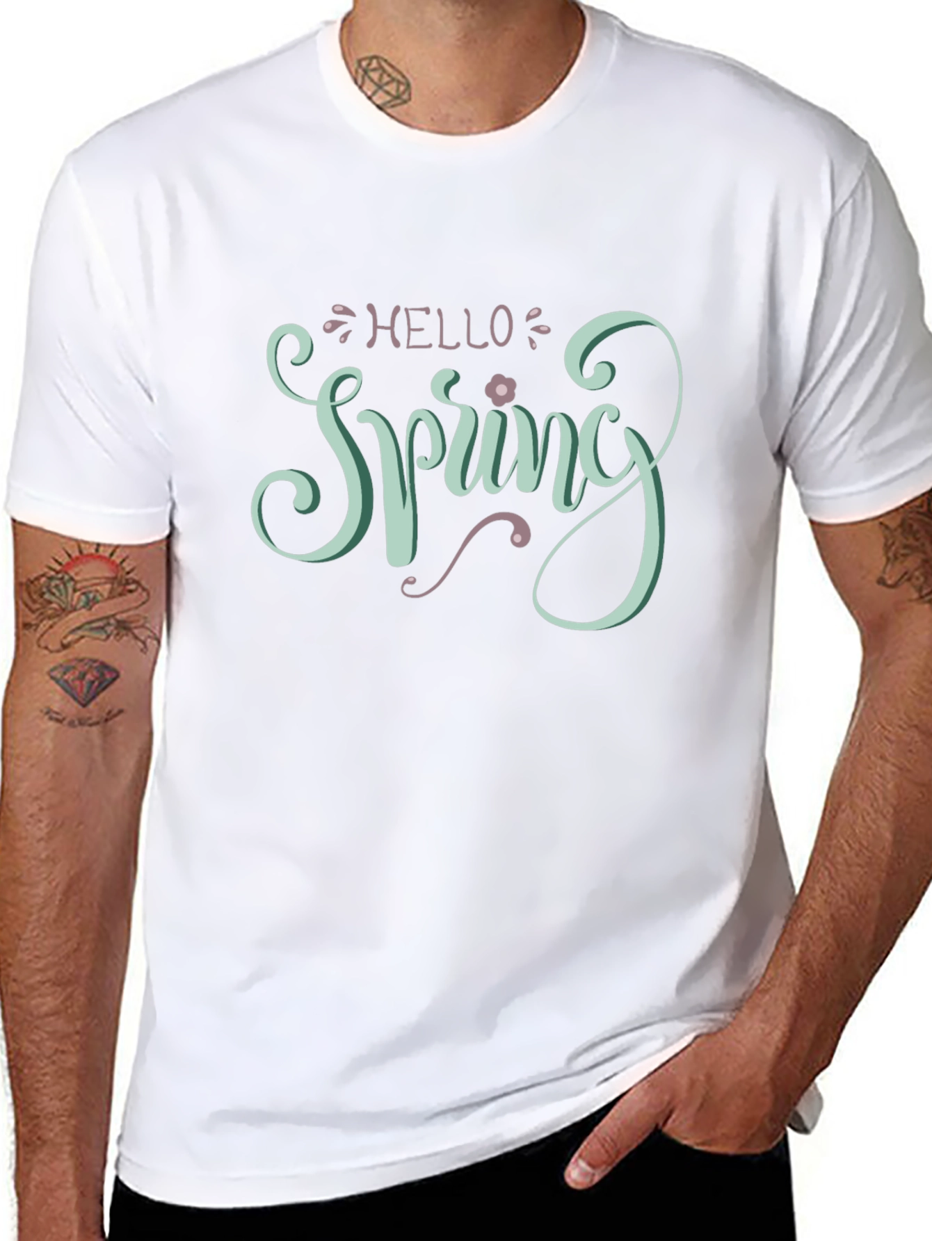 Hello Spring Graphic Tee - Black