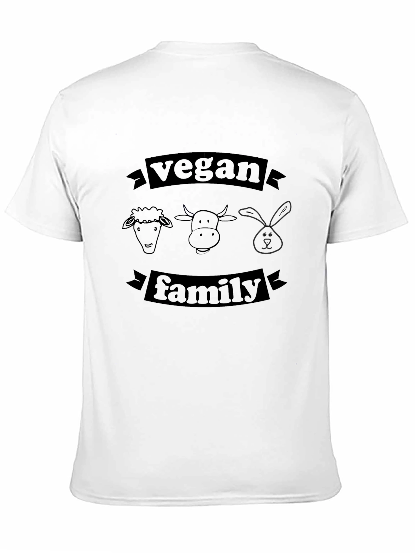 Vegan Family Graphic Tee - Unisex Black T-Shirt