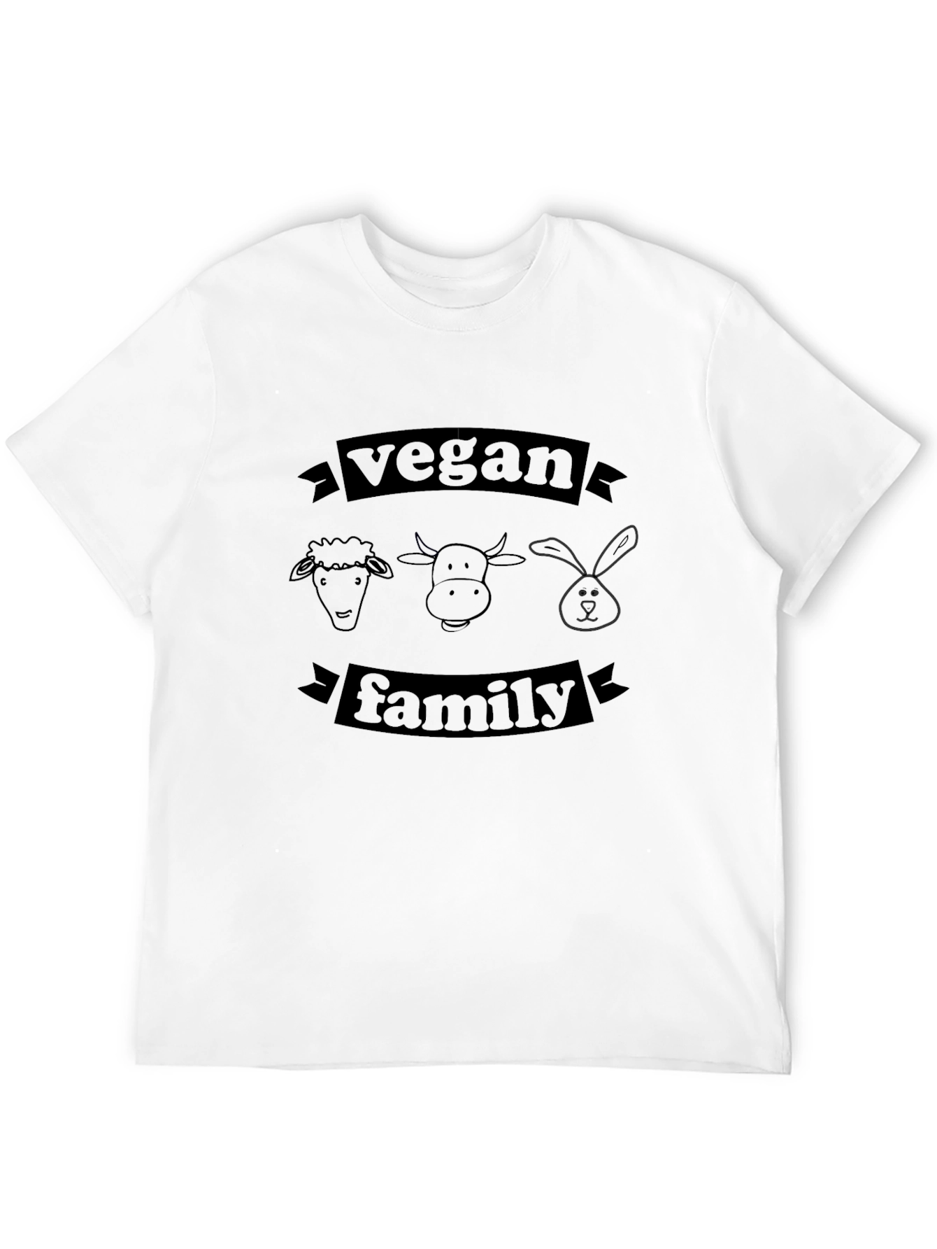 Vegan Family Graphic Tee - Unisex Black T-Shirt