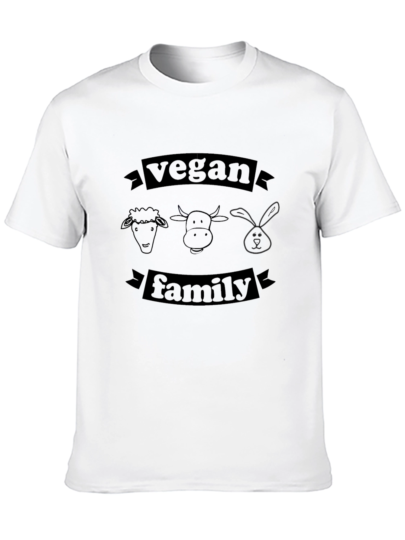 Vegan Family Graphic Tee - Unisex Black T-Shirt
