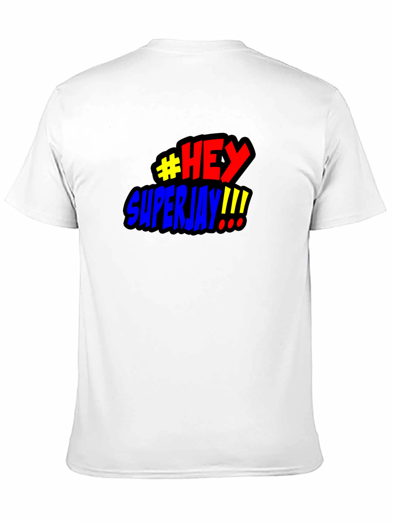 #HEY Superjay!!! Mens Black Graphic T-Shirt