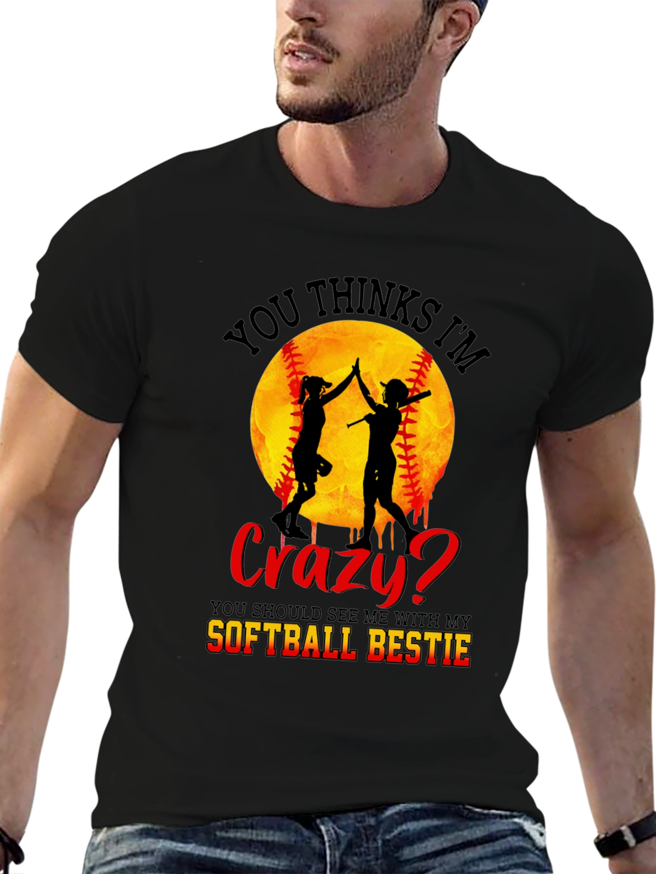 Crazy Softball Bestie T-Shirt