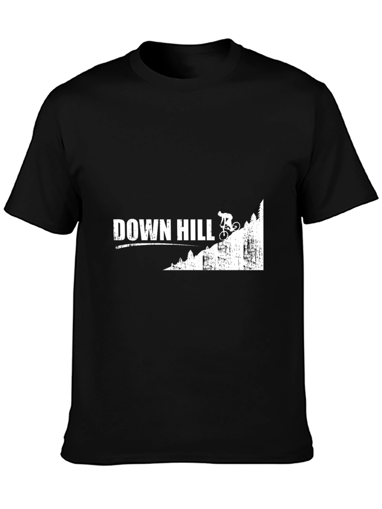 Downhill Mountain Biking Graphic Tee - Black