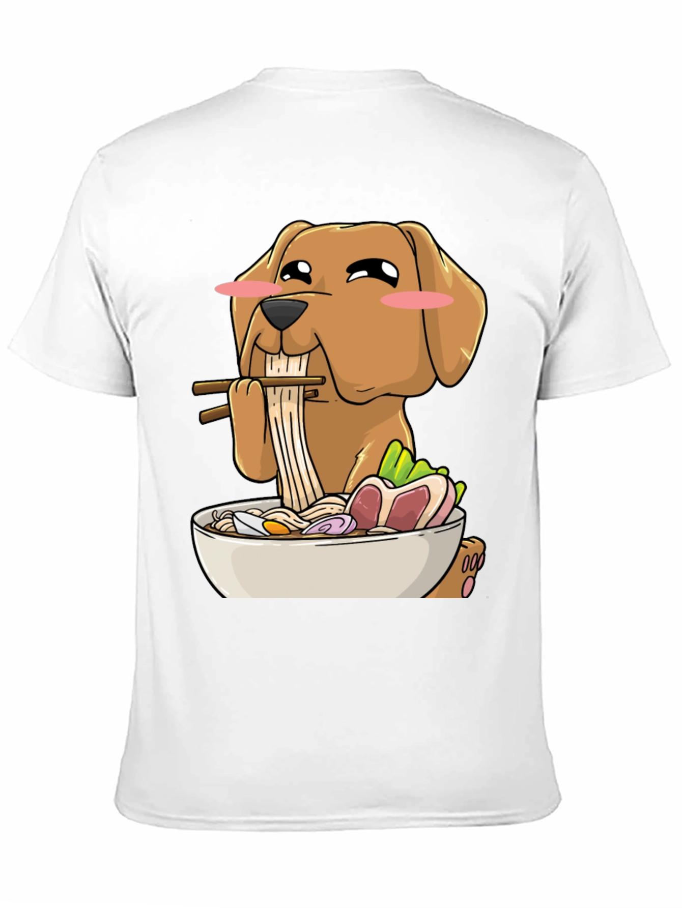 Dog Eating Ramen Funny T-Shirt