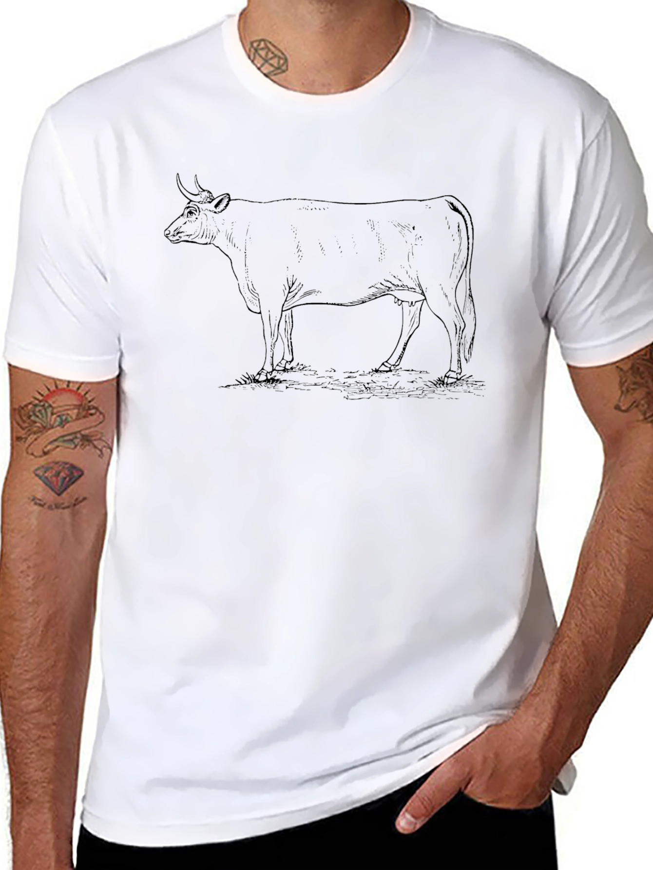 Cow Graphic Tee - Unisex Soft Cotton Shirt