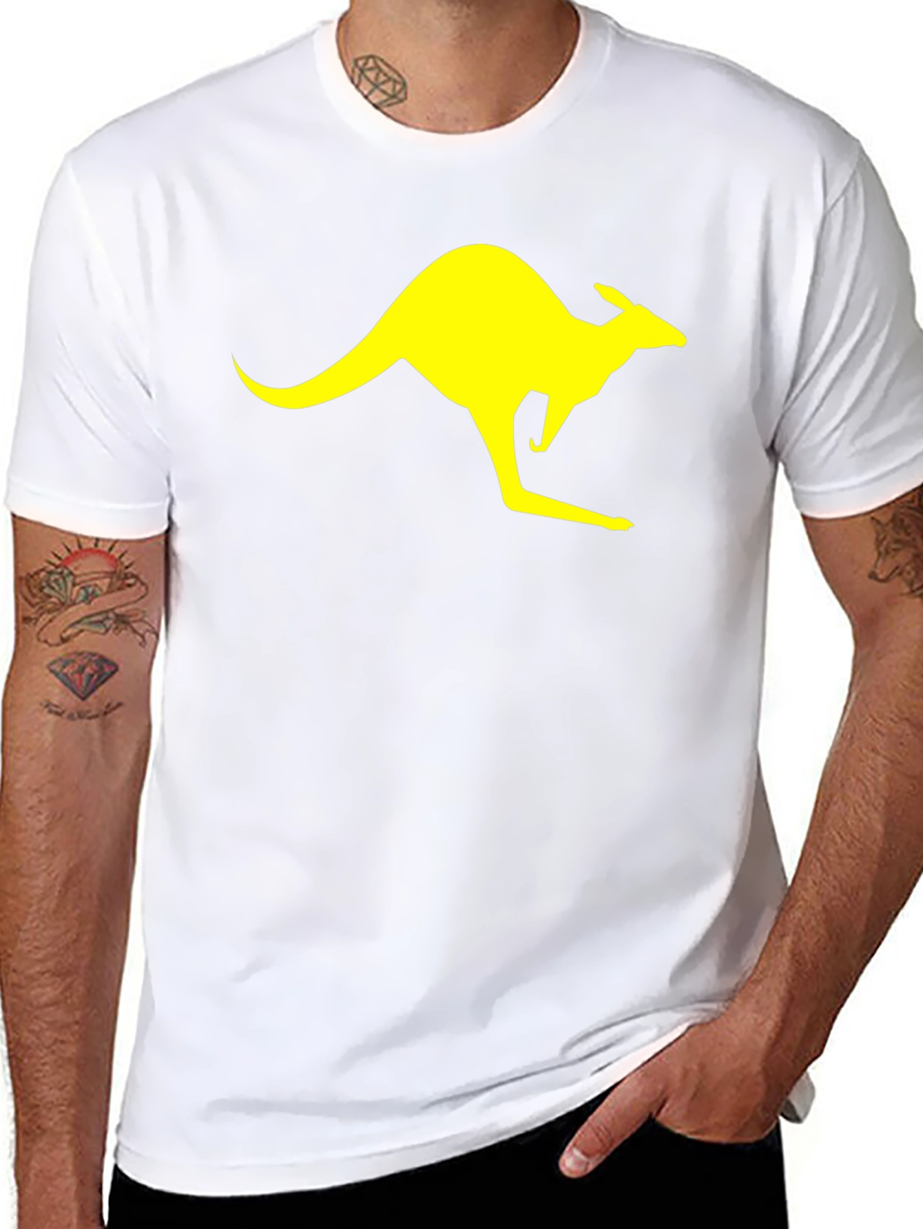 Kangaroo Graphic Black T-Shirt