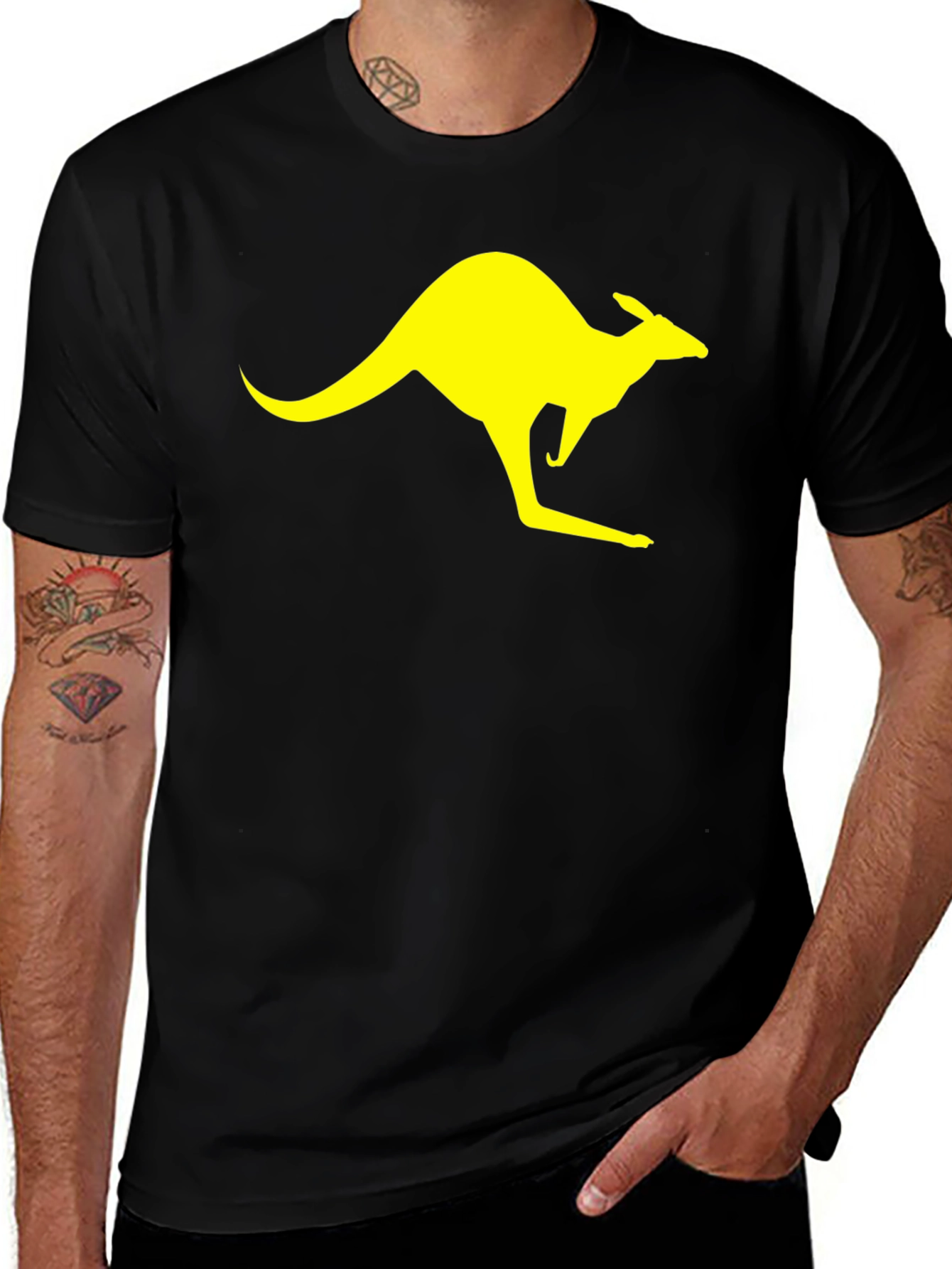 Kangaroo Graphic Black T-Shirt