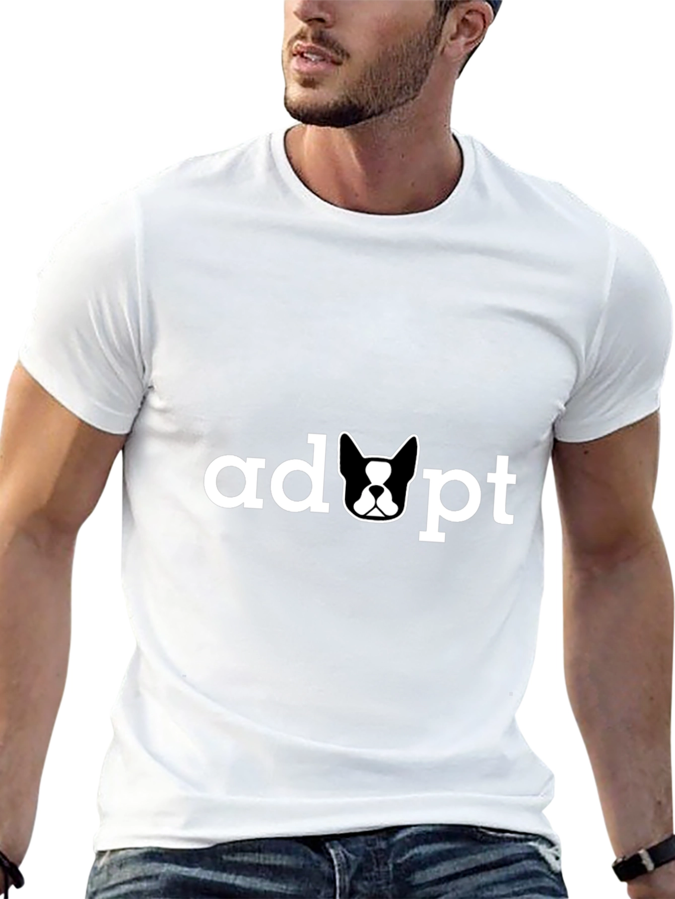 Adopt Dog Tee - Unisex Black T-Shirt