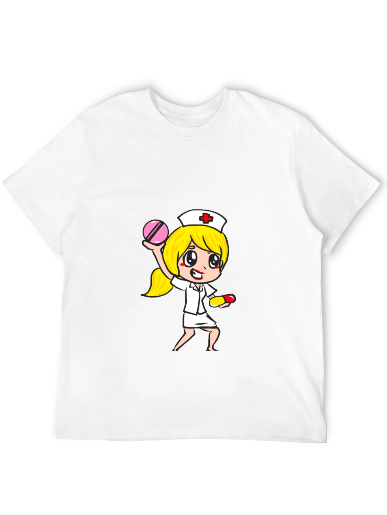 Nurse Cartoon Graphic Tee - Unisex Black T-Shirt
