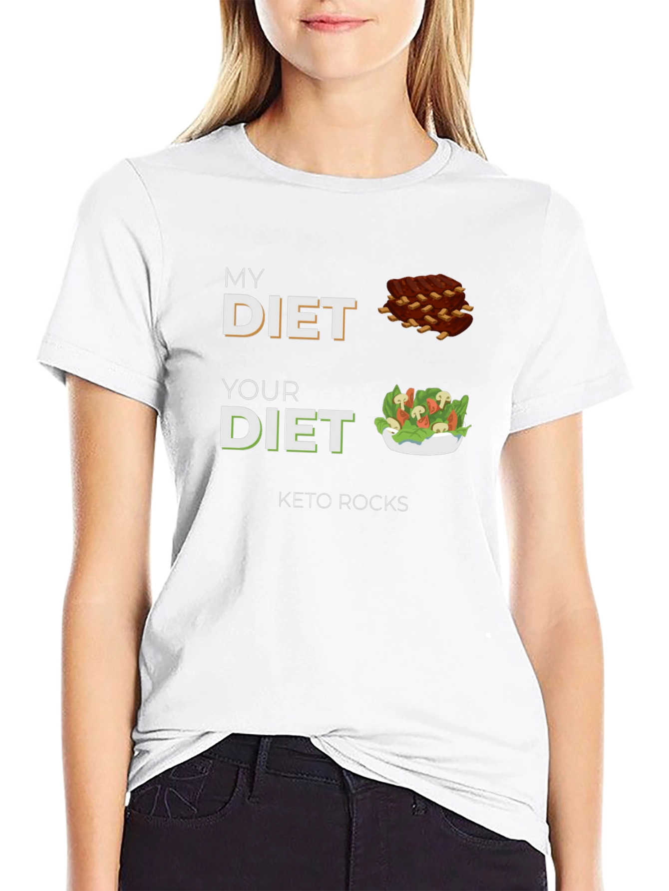 Keto Rocks Diet T-Shirt - Funny Carb Lover Tee