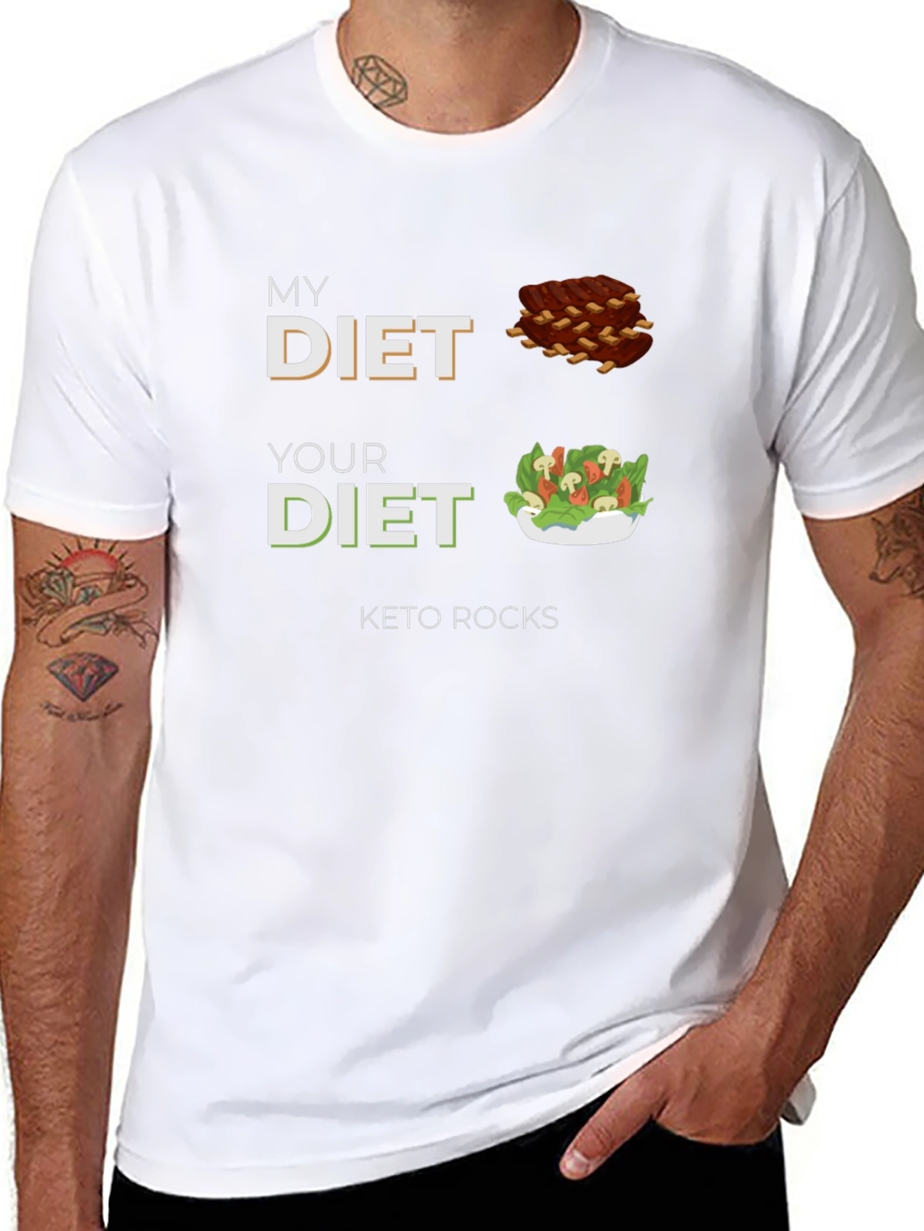Keto Rocks Diet T-Shirt - Funny Carb Lover Tee