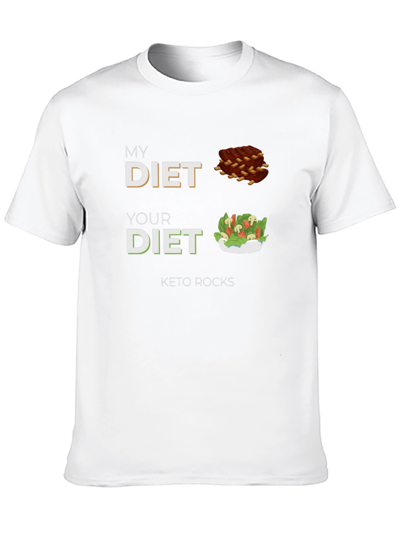 Keto Rocks Diet T-Shirt - Funny Carb Lover Tee