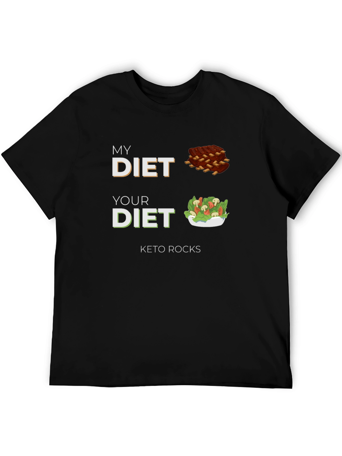 Keto Rocks Diet T-Shirt - Funny Carb Lover Tee