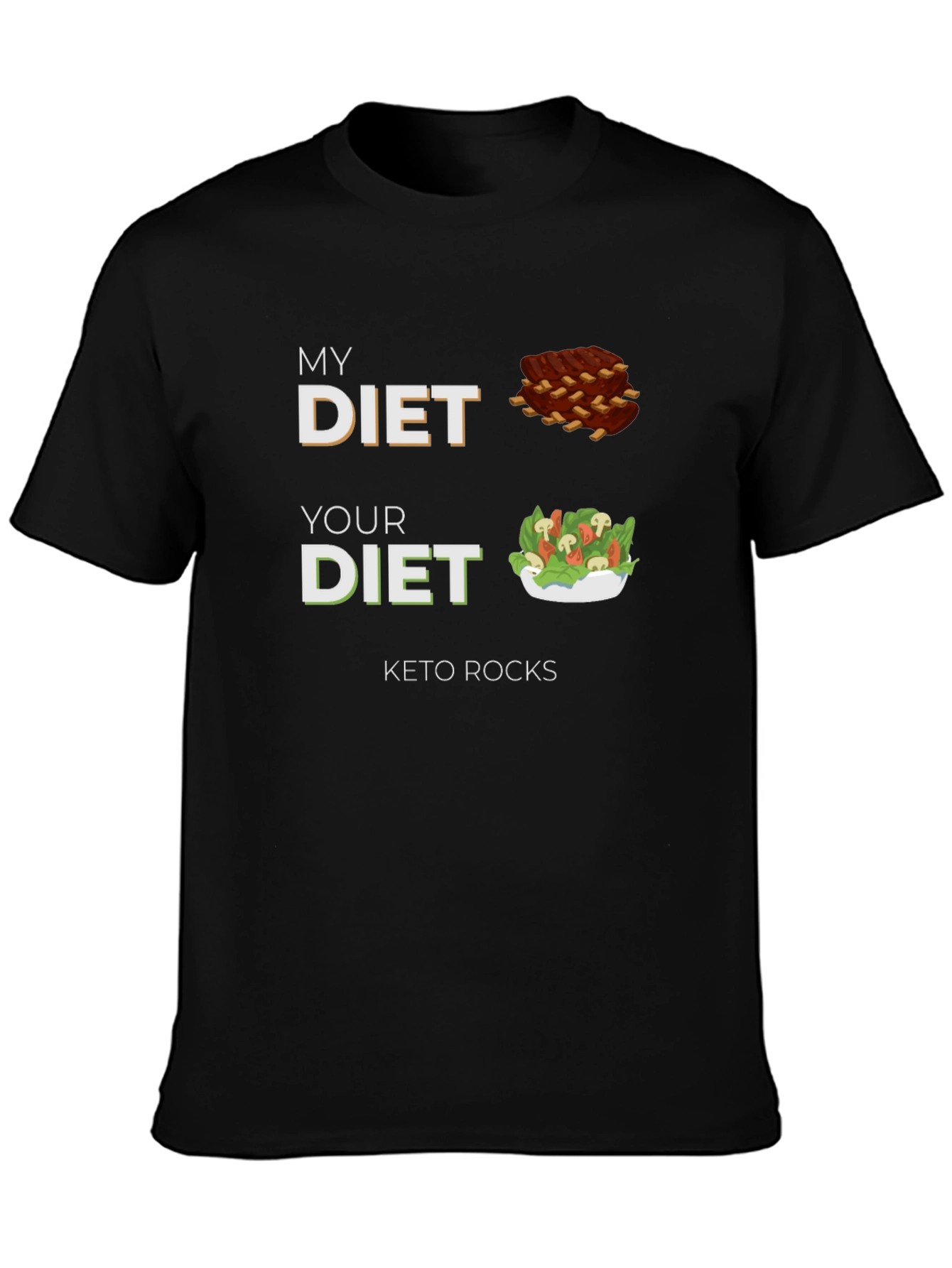 Keto Rocks Diet T-Shirt - Funny Carb Lover Tee