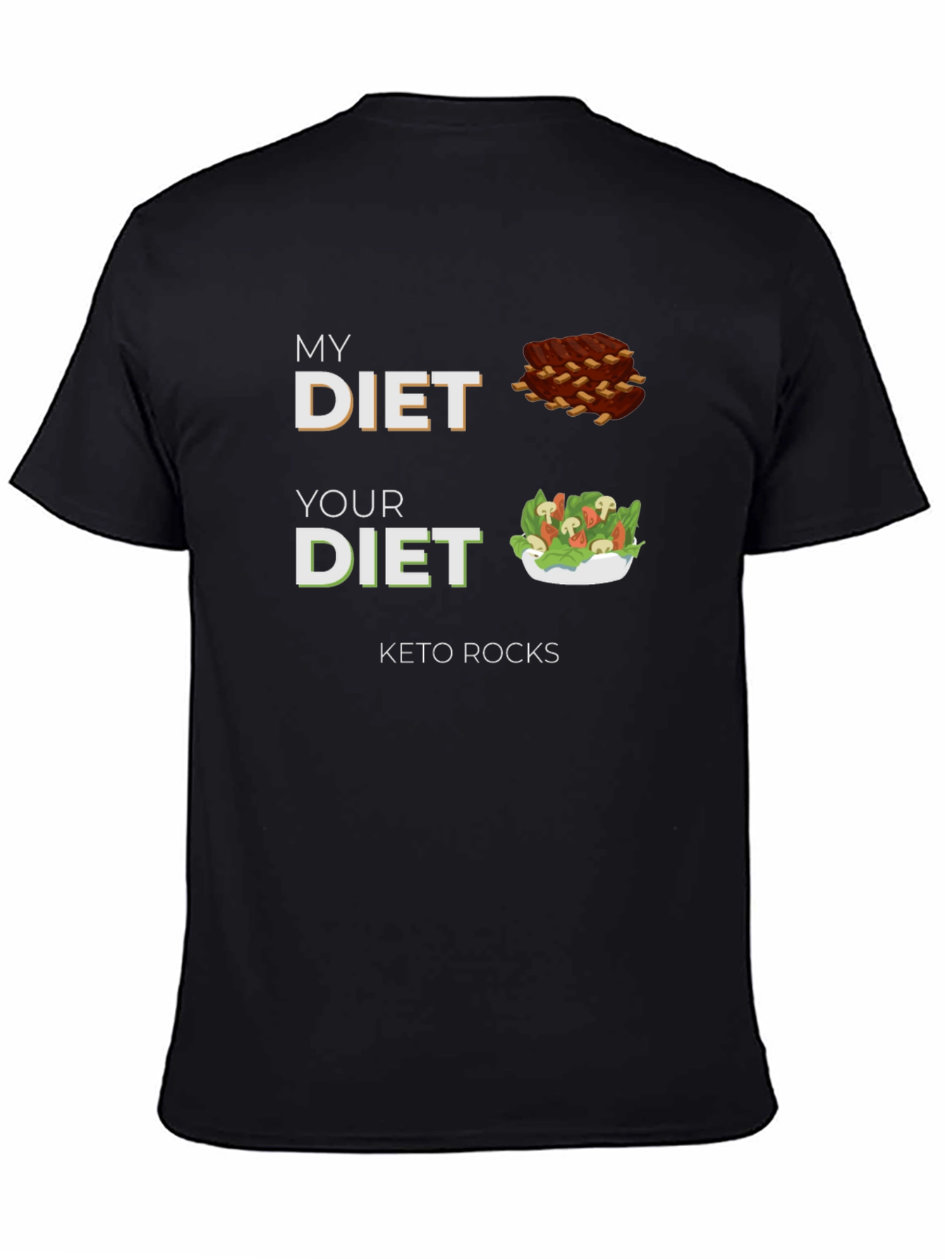 Keto Rocks Diet T-Shirt - Funny Carb Lover Tee