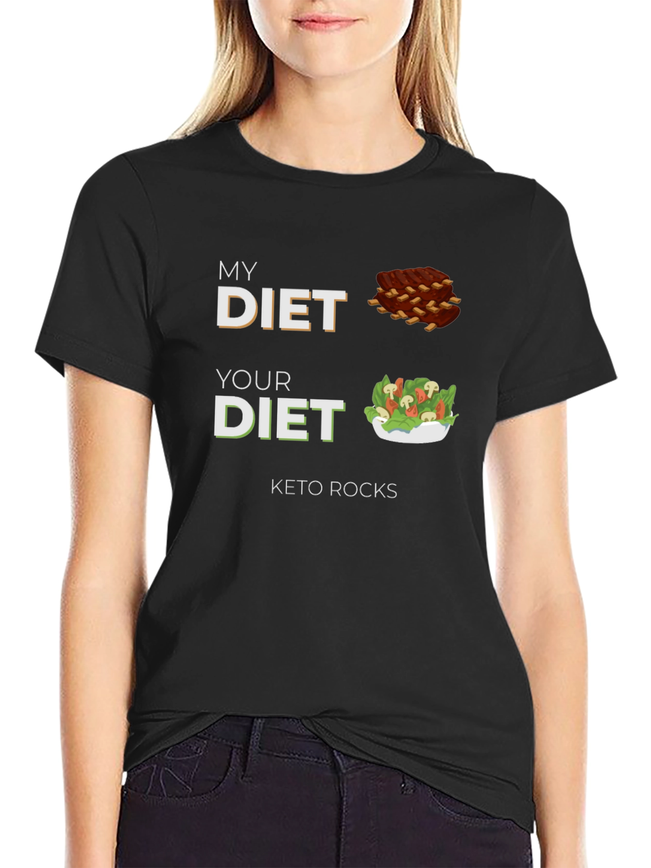 Keto Rocks Diet T-Shirt - Funny Carb Lover Tee
