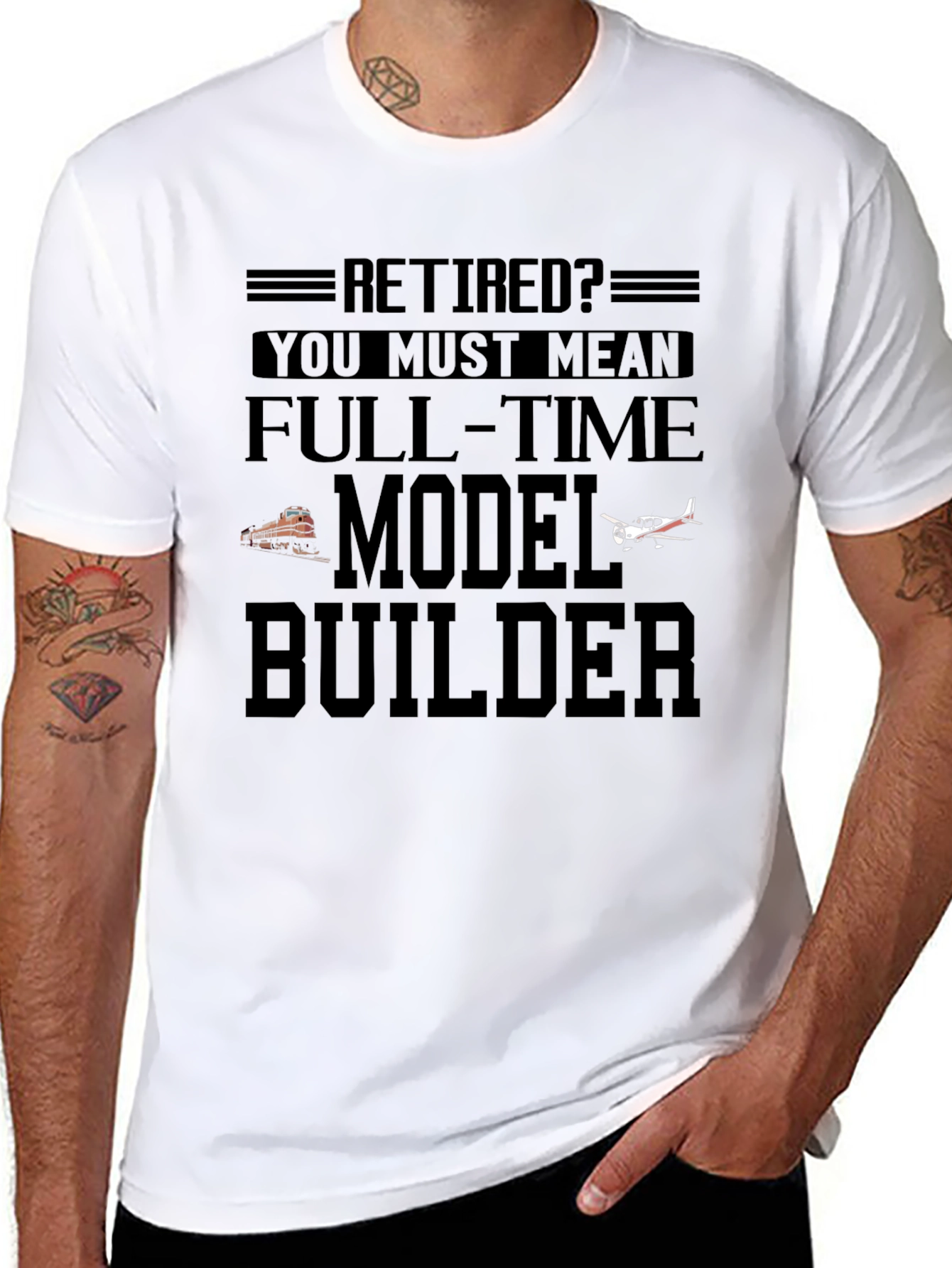 Retired Model Builder T-Shirt: Hobbyist Apparel