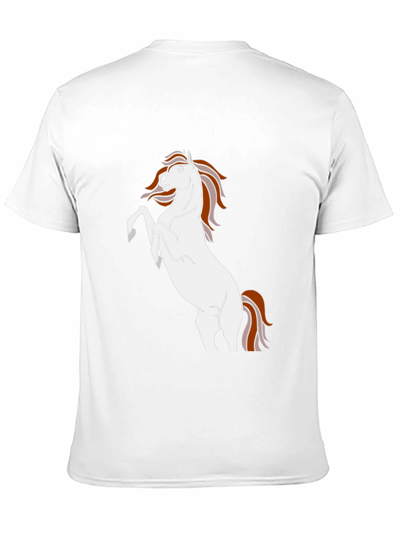 Black T-Shirt with White Horse Graphic