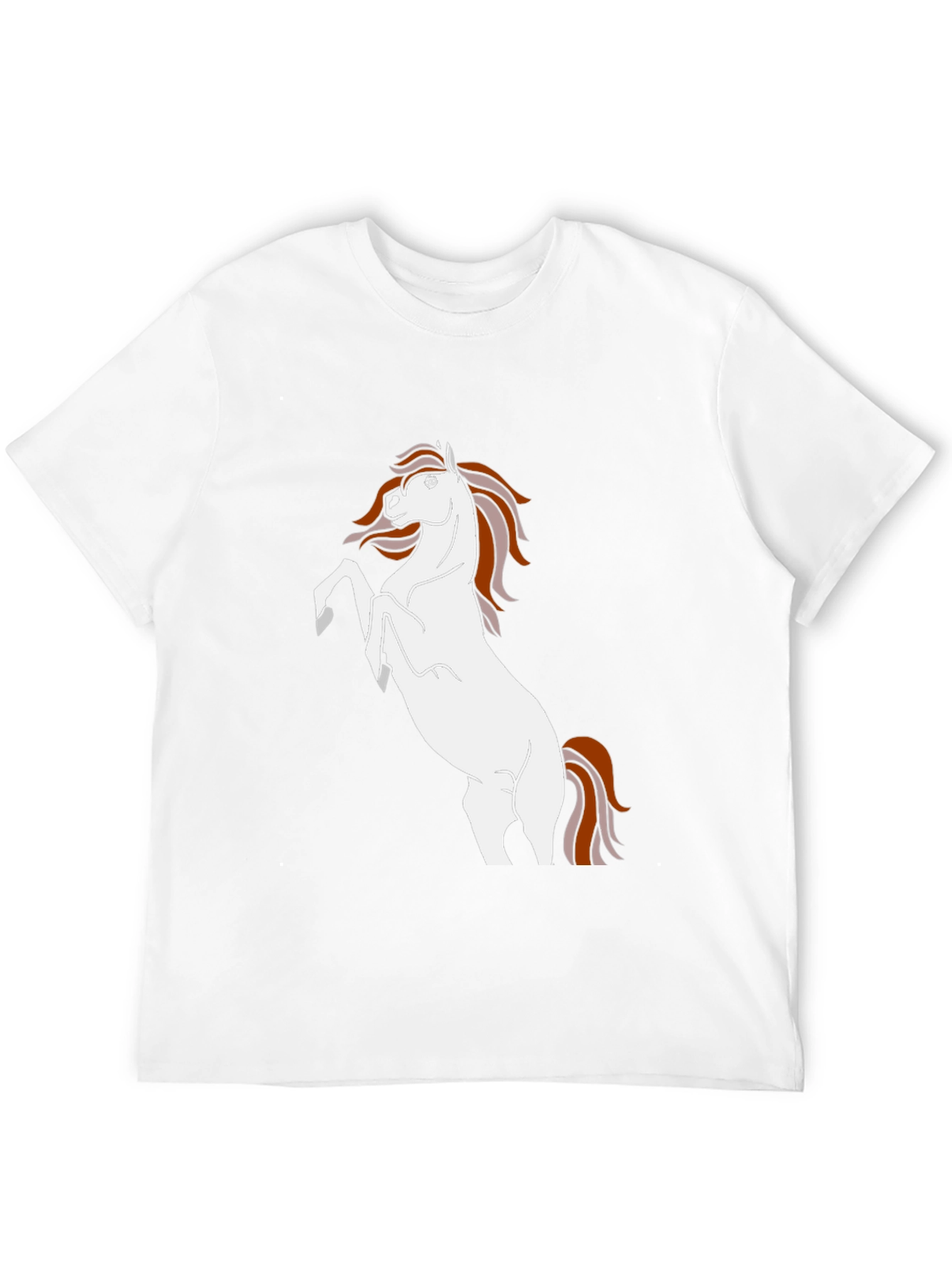 Black T-Shirt with White Horse Graphic