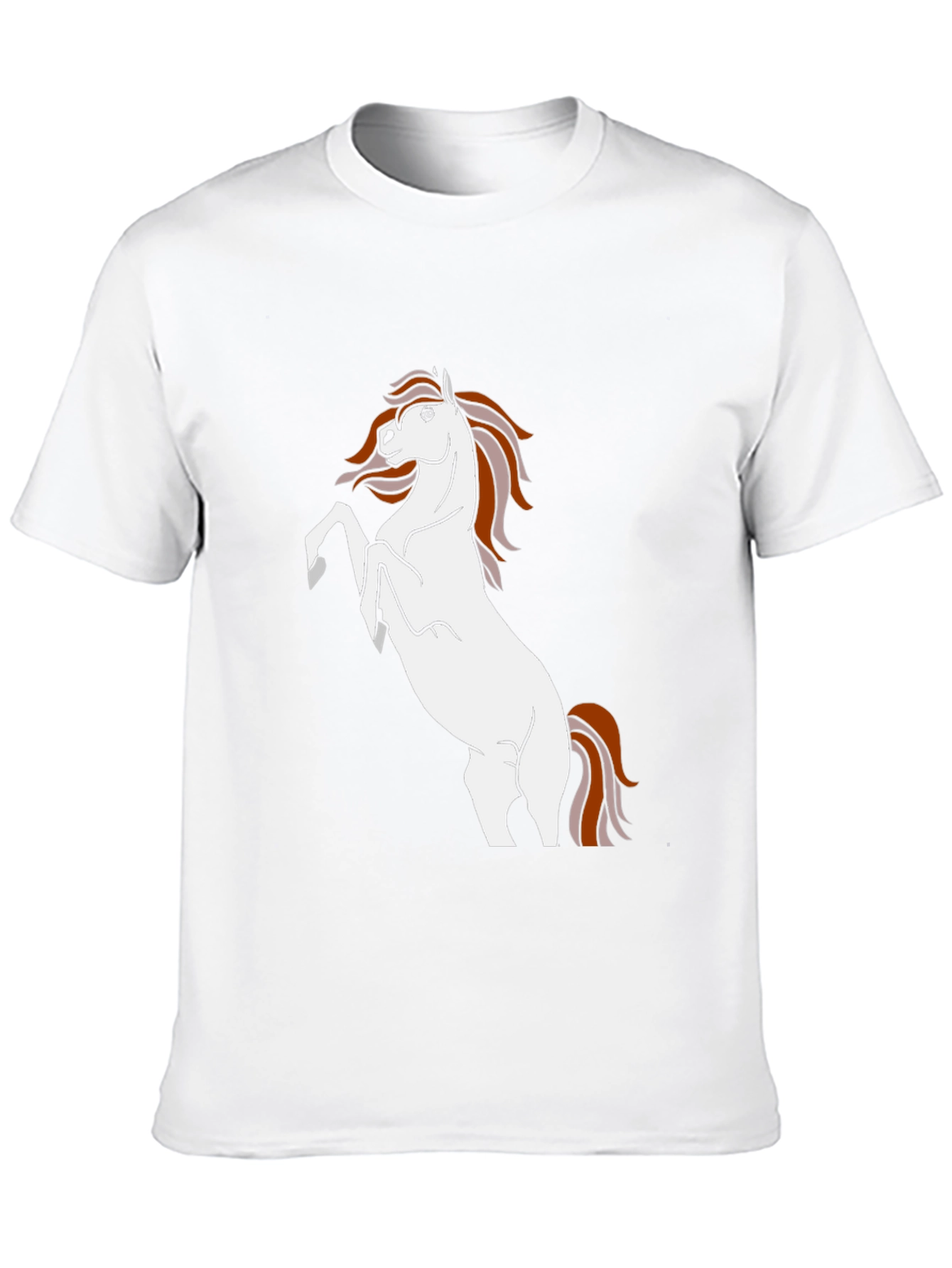 Black T-Shirt with White Horse Graphic