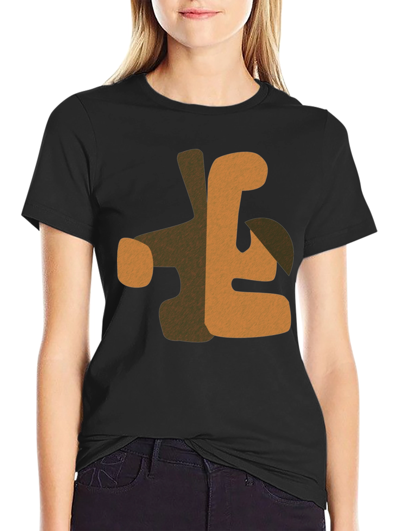 Abstract Graphic Print Mens Black T-Shirt