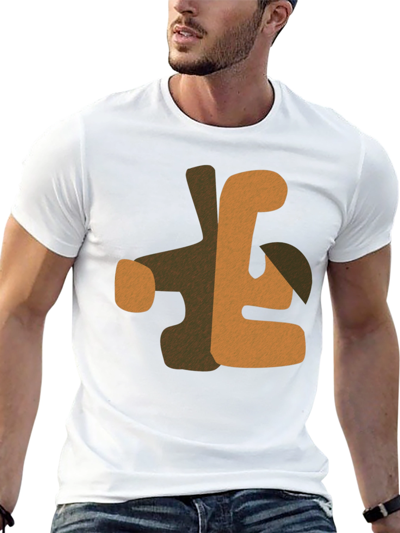 Abstract Graphic Print Mens Black T-Shirt
