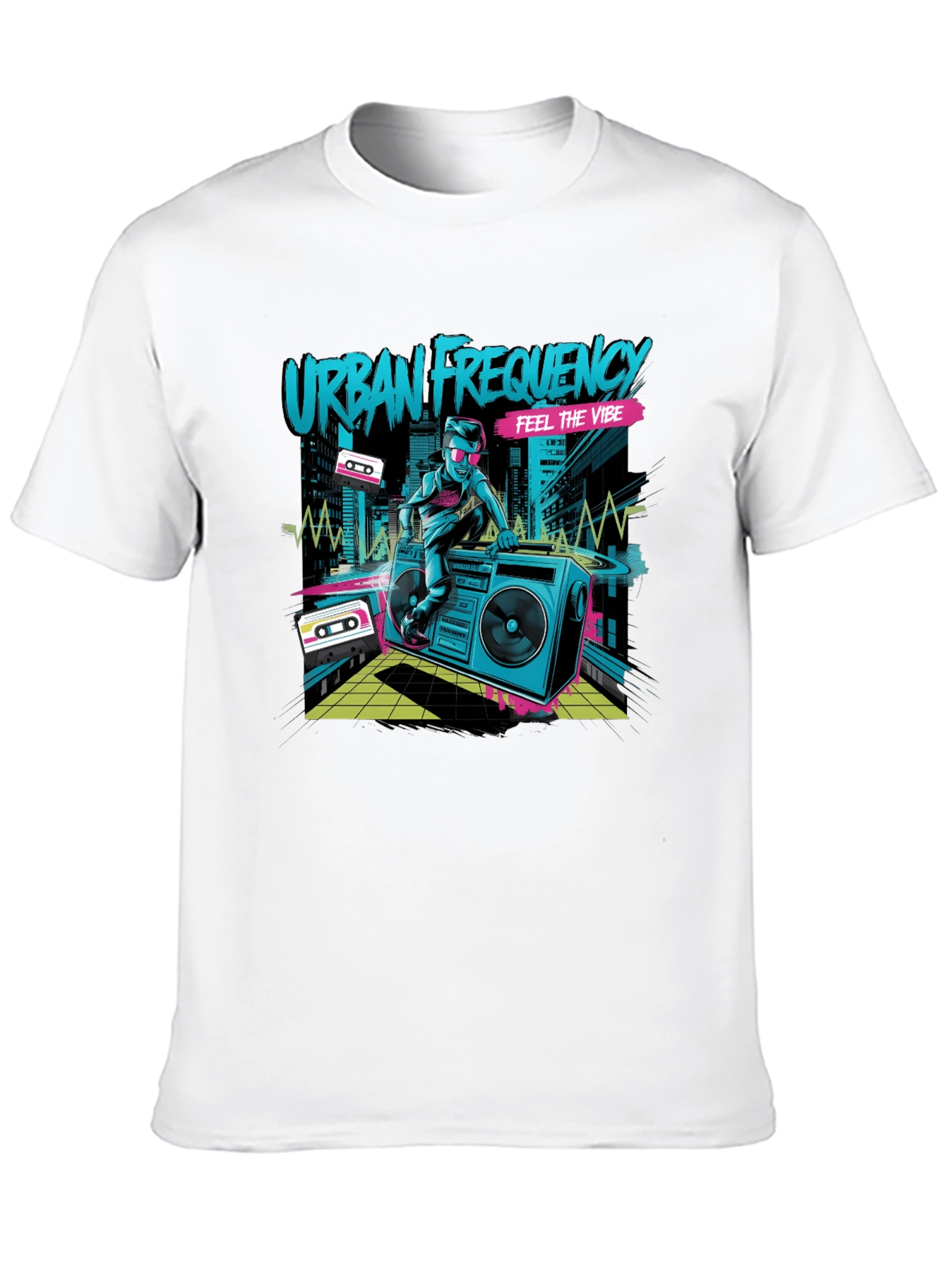 Urban Frequency Black Graphic T-Shirt