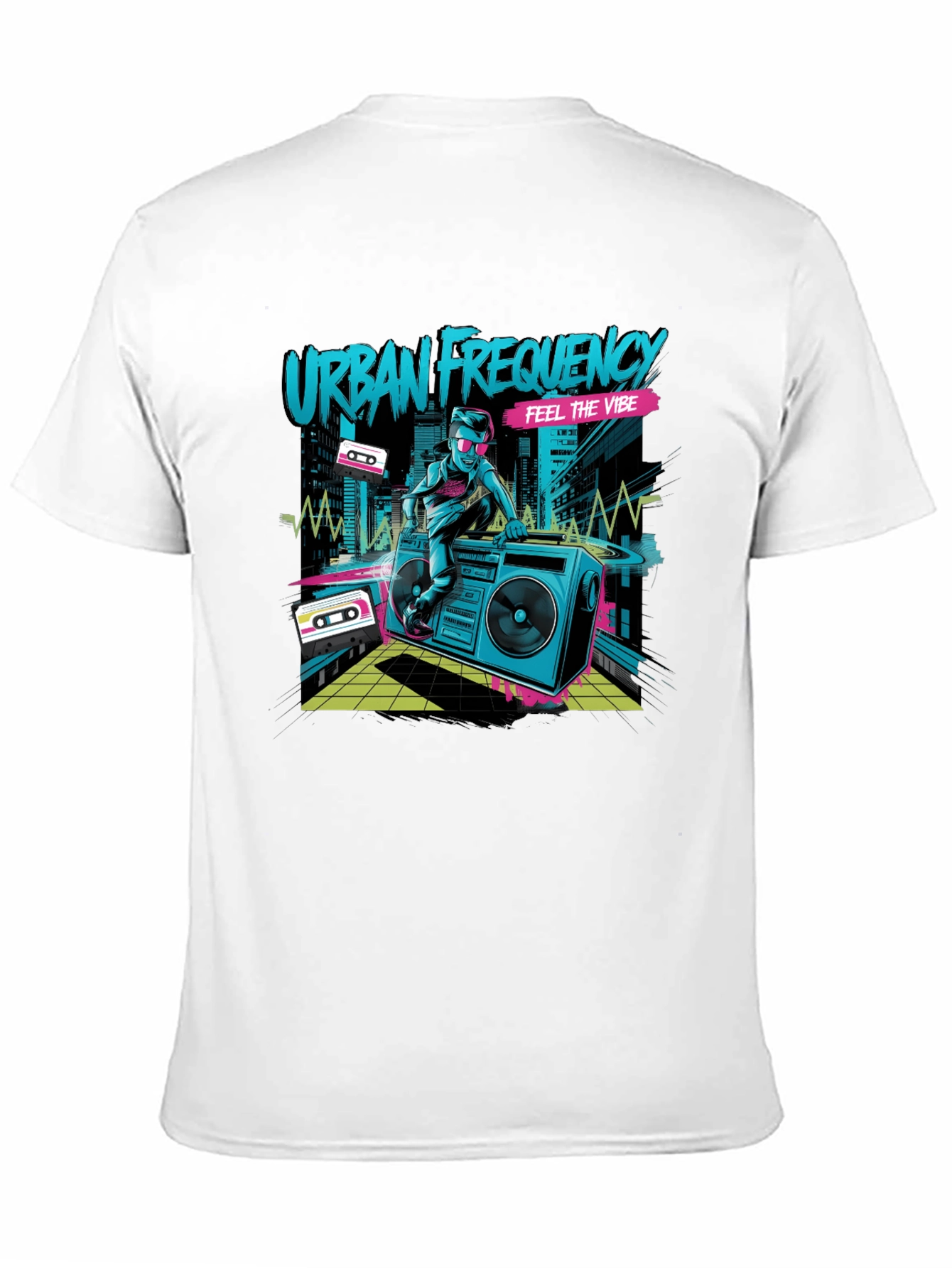 Urban Frequency Black Graphic T-Shirt