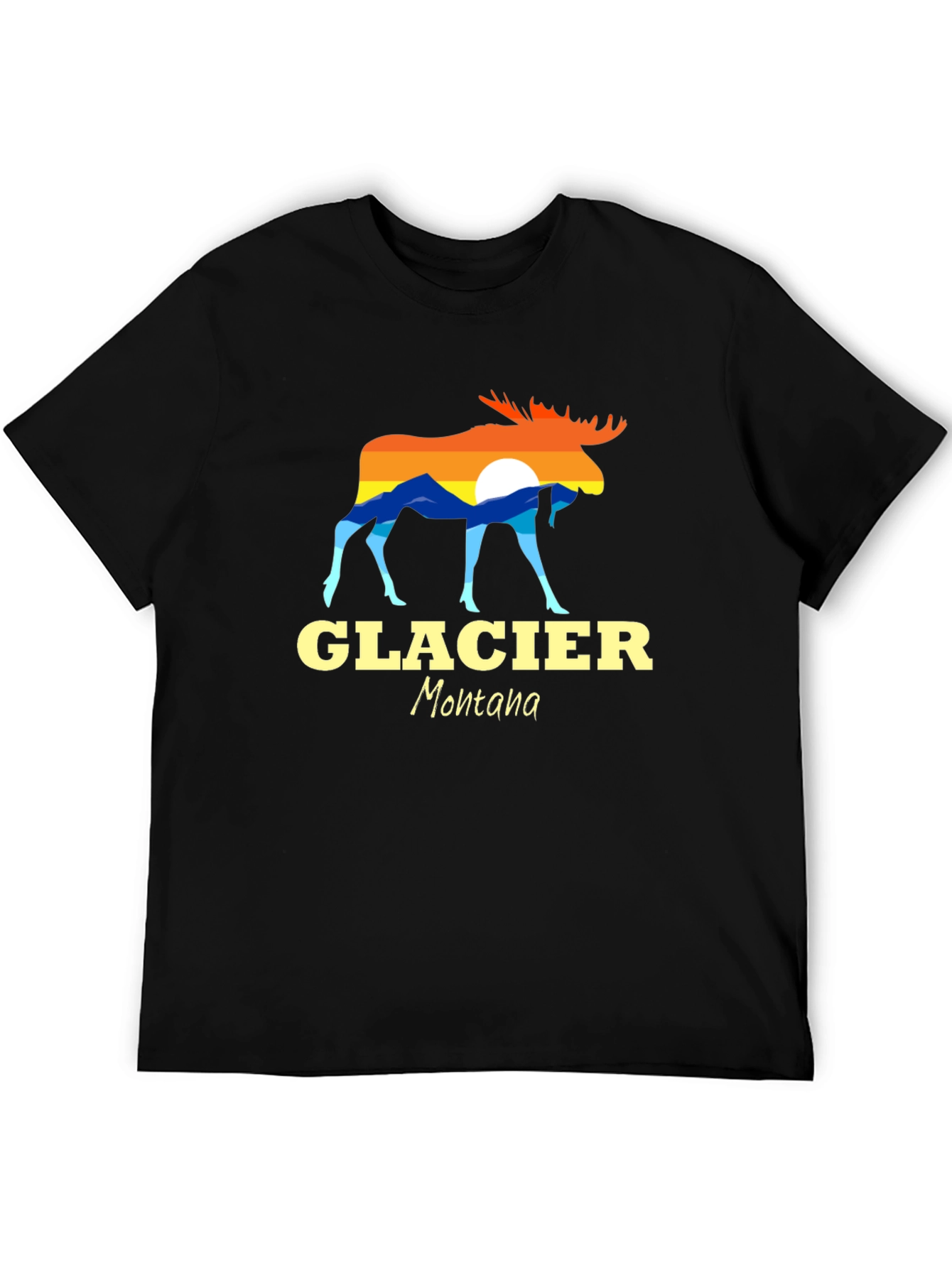 Glacier Montana Moose Graphic Tee - Black