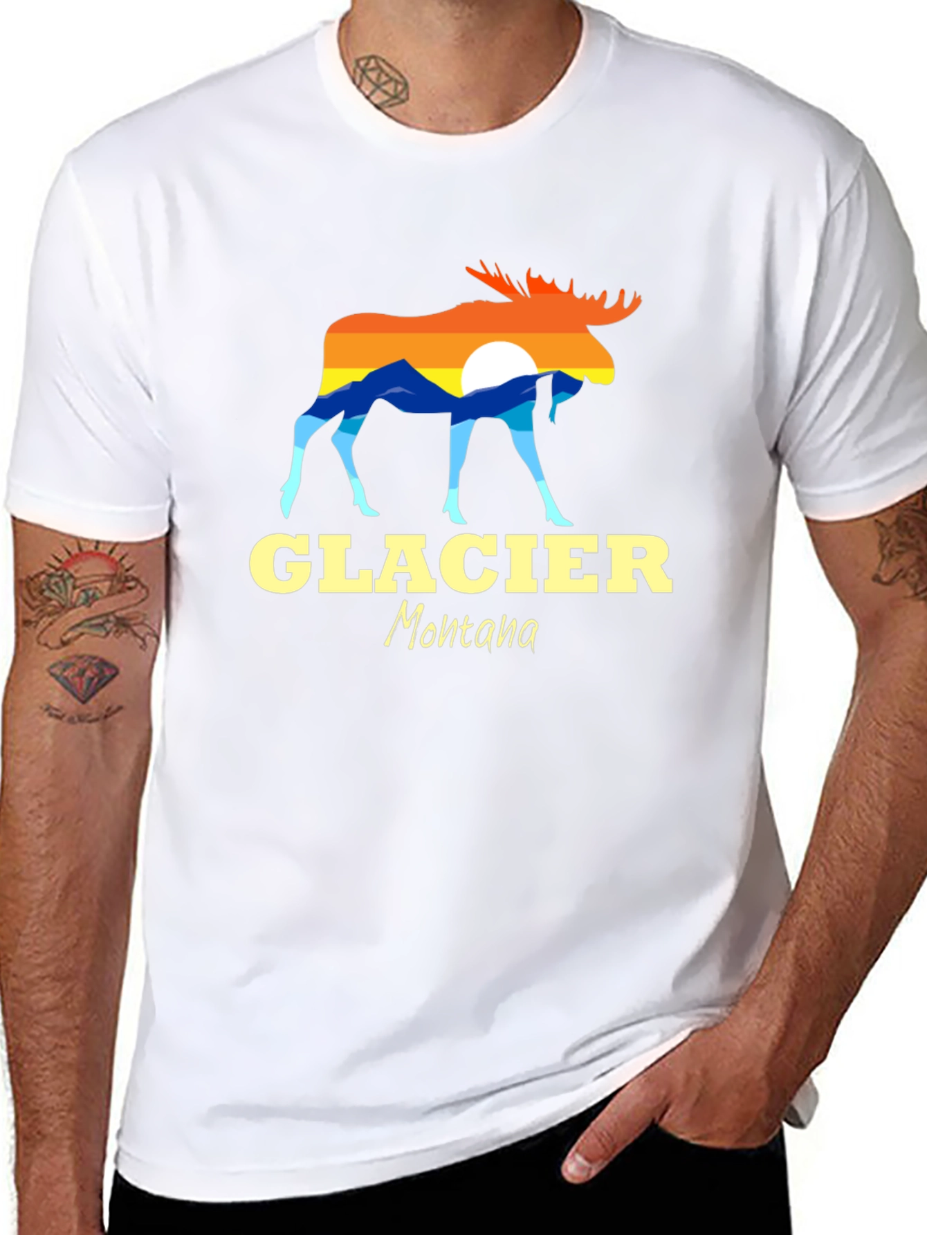Glacier Montana Moose Graphic Tee - Black