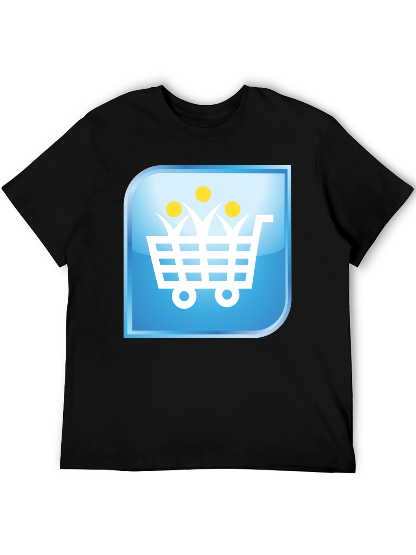 Shopping Cart People Black T-Shirt