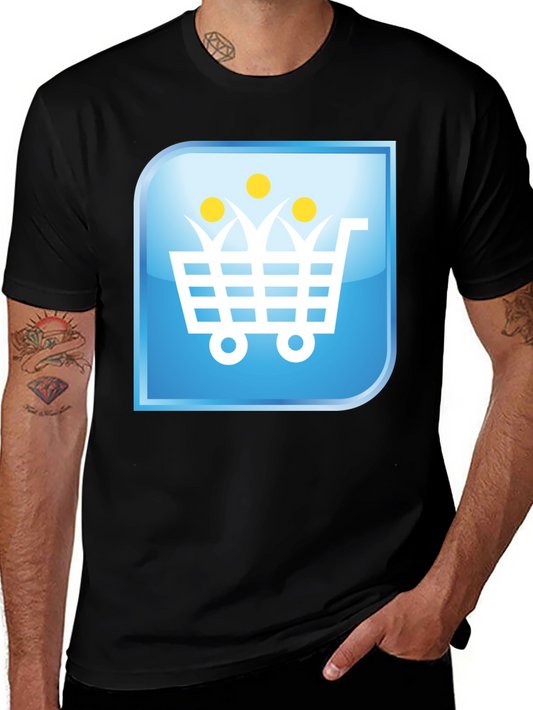Shopping Cart People Black T-Shirt