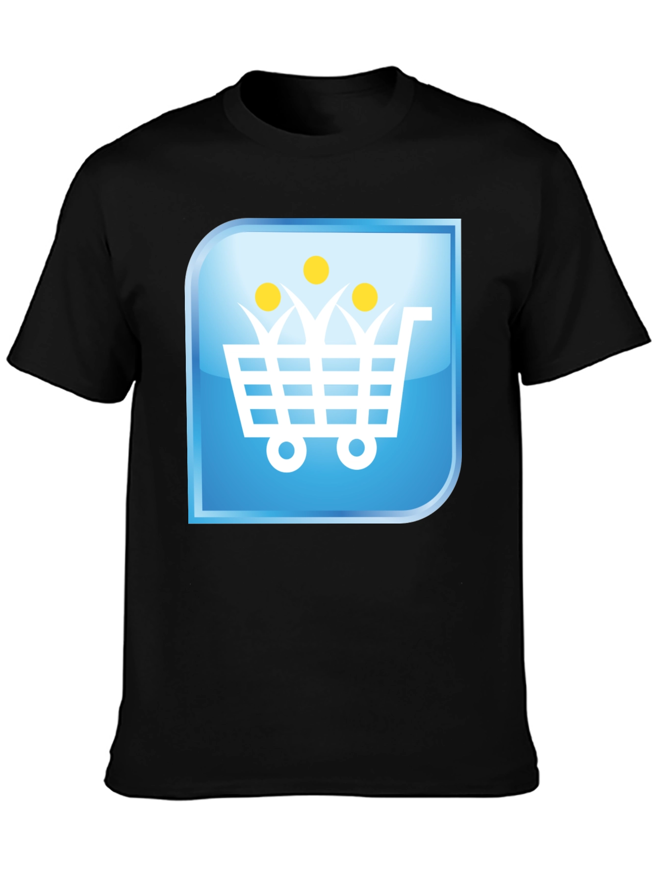 Shopping Cart People Black T-Shirt