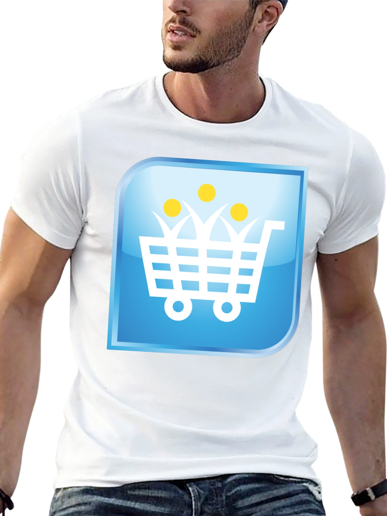 Shopping Cart People Black T-Shirt